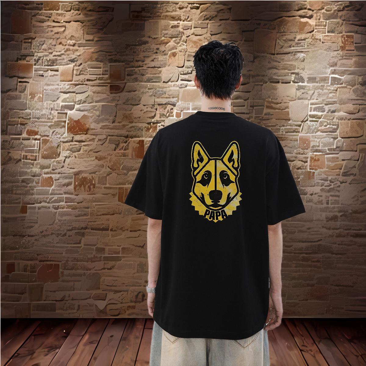 Customized T-Shirts 230g 100% Cotton dog Casual Clothings O Neck Short Sleeves Popular Tshirts Graphic