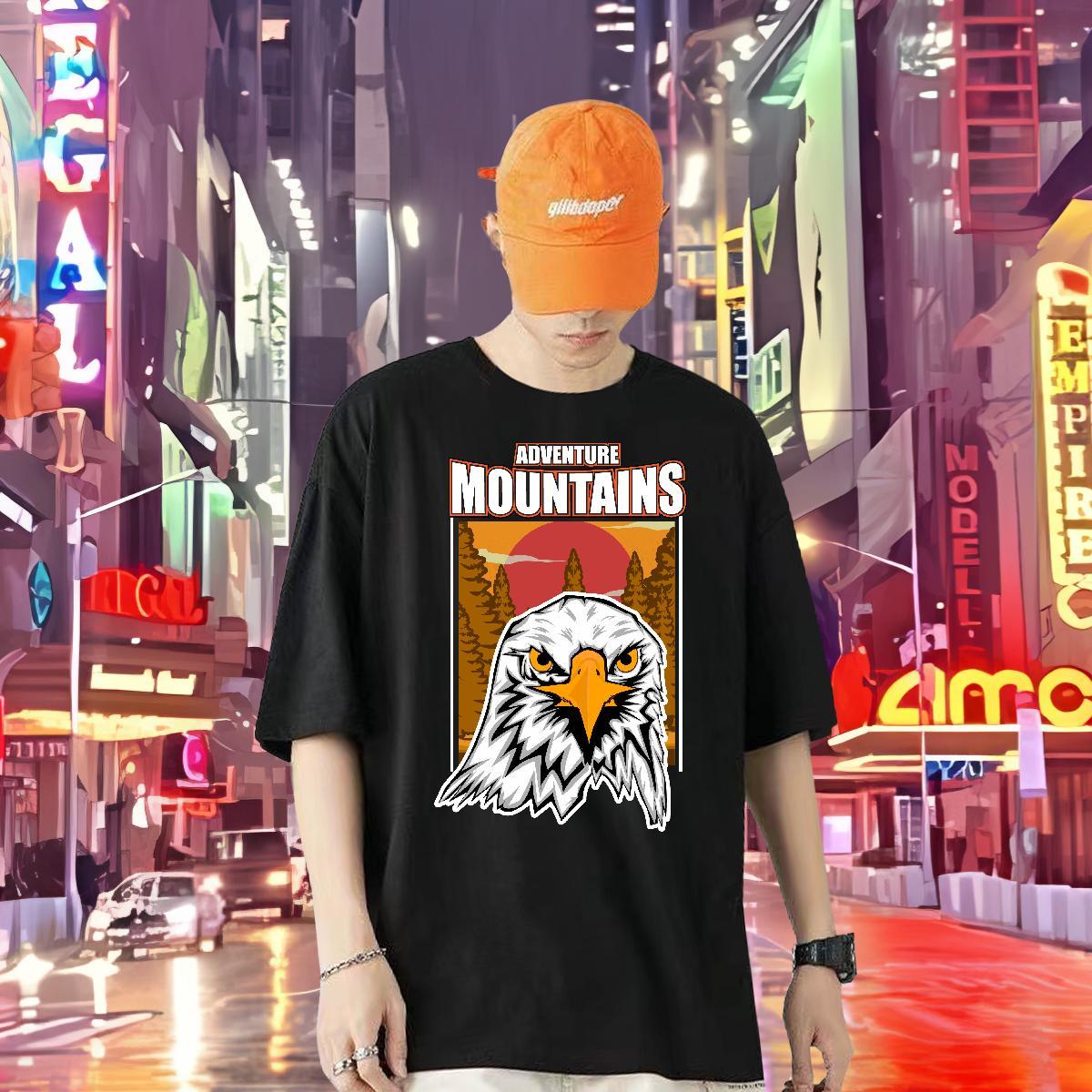 Fashion New T-Shirts 230g Pure Cotton cool High Street Hip Hop Tops Shirt Breathable Soft Loose Fit Men Tops Tees Custom Big Size