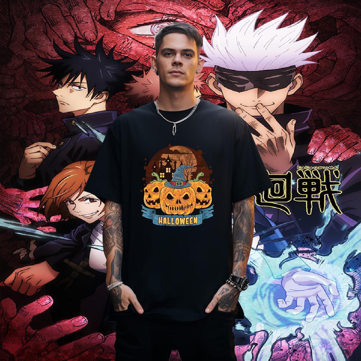 TOP Quality Tshirt for Man Woman 230g 100% Cotton Halloween Man T Shirts Summer Casual Breathable Soft Plus Size Cartoon 2024 DIY Tshirts