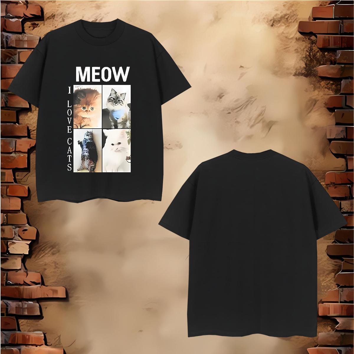 Classic T Shirts Men 230g Cotton cute Street Wear Clothings Round Neck Short Sleeve Designer Men Tops Tees Asian Size