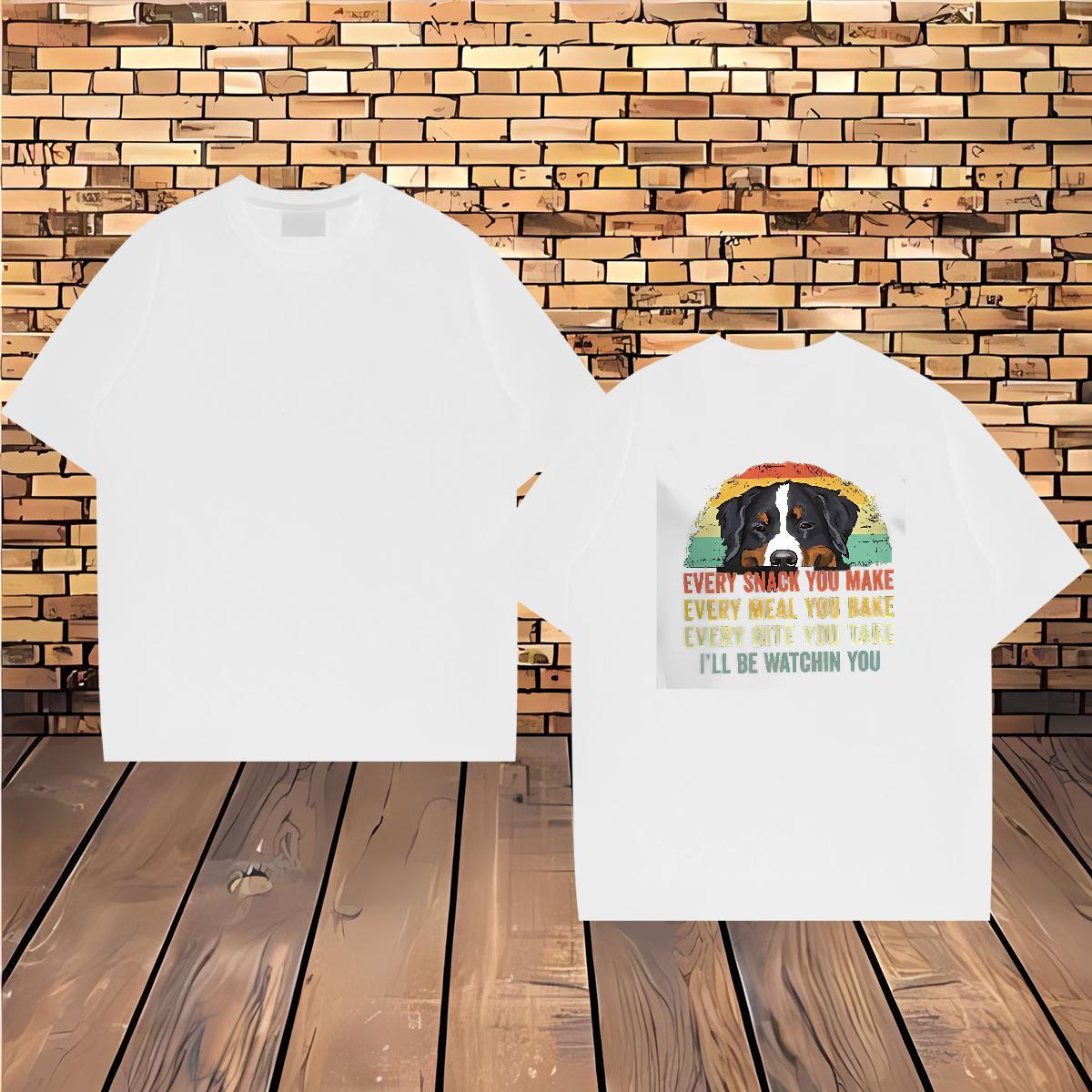 Designer Fashion T shirt 230g Cotton dog Sports Casual Tops Breathable Crew Neck Unisex Mens Tshirts Plus Size Cartoon
