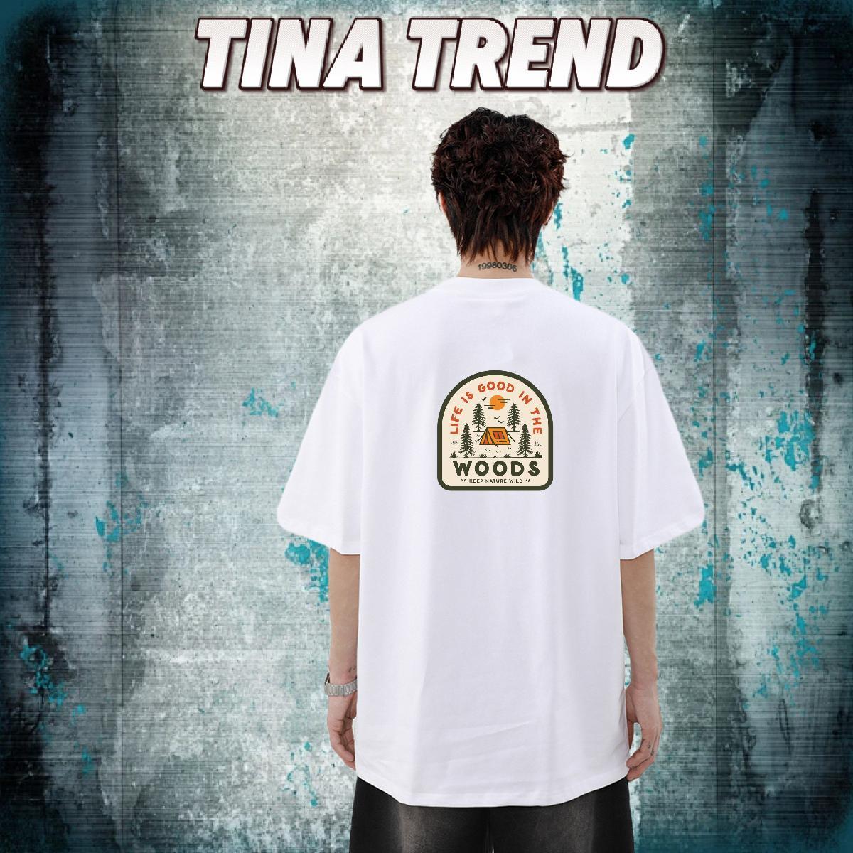 Designer Fashion Man T Shirts 230g 100% Cotton tree High Street Hip Hop Tops Crew Neck Brand Tshirt for Man Woman Black Oversized