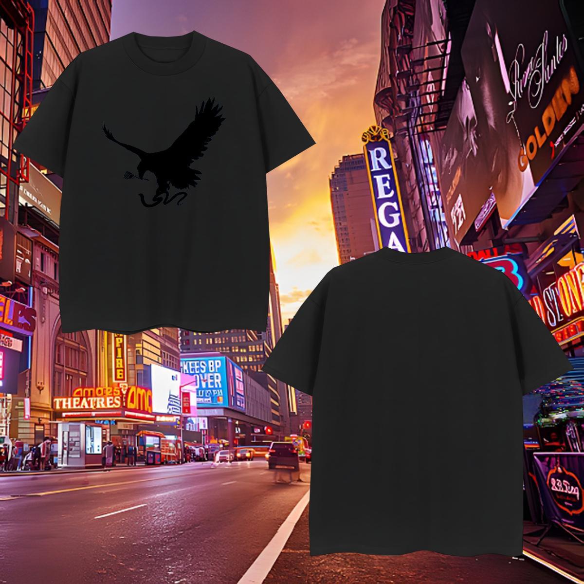 Soft Men Tops Tees 230g Cotton eagle T-Shirts for Men Hip Hop Street Short Sleeve Soft Custom Cartoon Wholesale Clothings