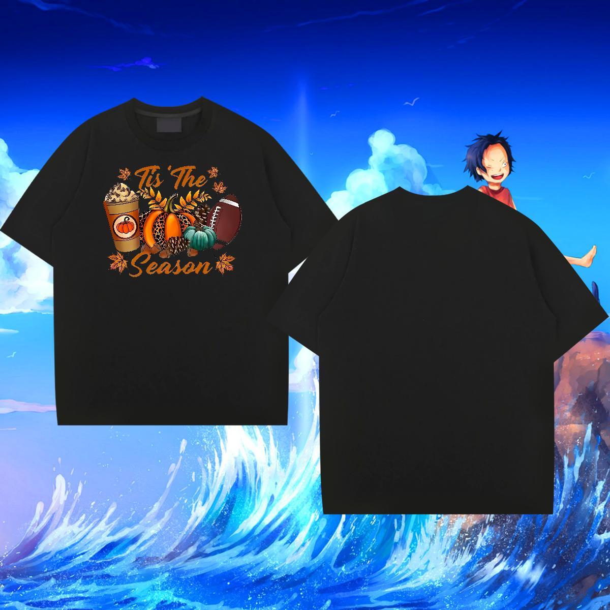 Fashion T Shirt For Man 230g 100% Cotton pumpkin Anime Printing Street Clothes Breathable TOP Quality Tshirts Plus Size Cartoon