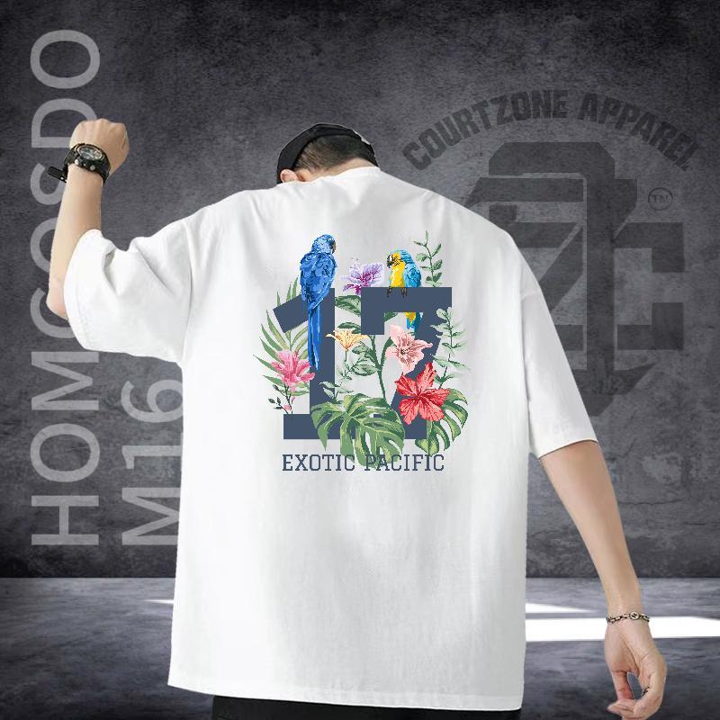 Customized Mens T Shirts 230g Cotton bird Anime Printing Street Tshirts Short Sleeve Soft Popular Mens Tshirts Customized Print