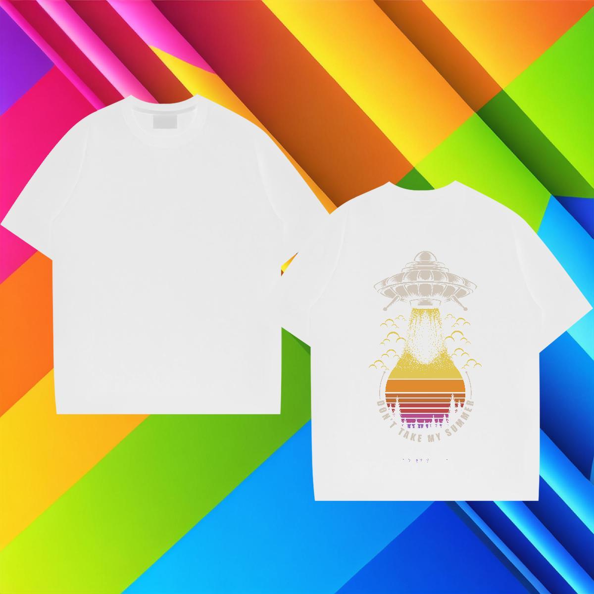 Free Shipping T shirt UFO Clothes 230g 100% Cotton Street Casual High Quality Anime Print Breathable Soft Men Clothes T-Shirt
