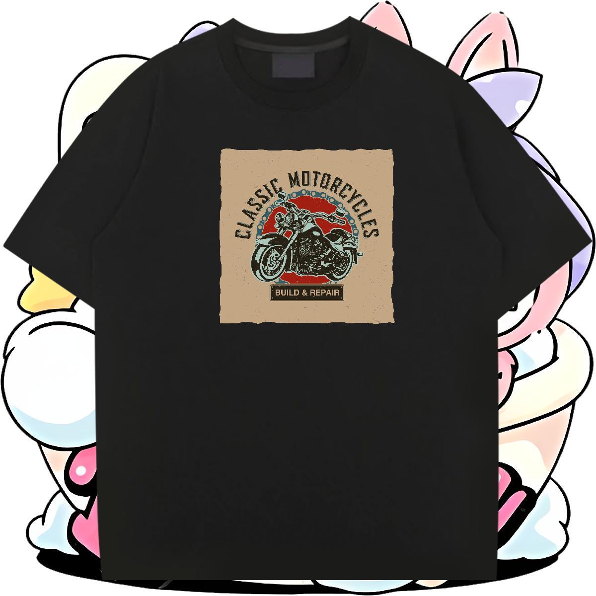 TOP Quality Men Tops Tees 230g 100% Cotton Home Outdoor Motorcycle Custom Print Oversized Breathable Crew Neck DIY Customized T-Shirts for Men Tshirts