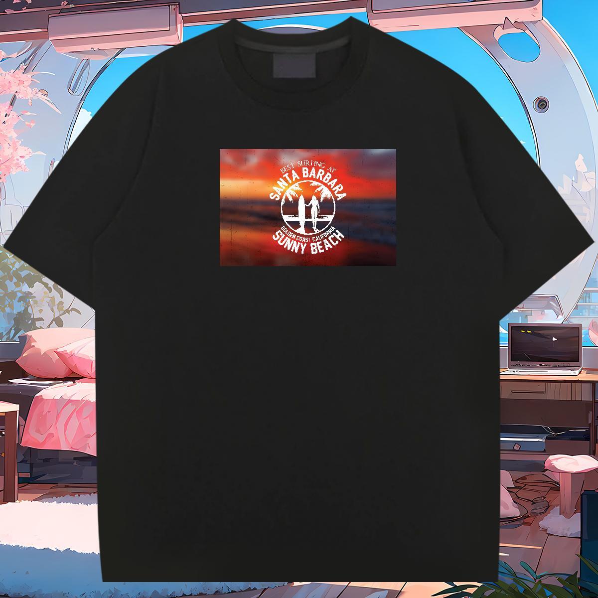 Man T Shirts 100% Cotton 230g character Street Casual Breathable Plus Size Custom Mens Tshirts Fashion Loose Fit Clothes