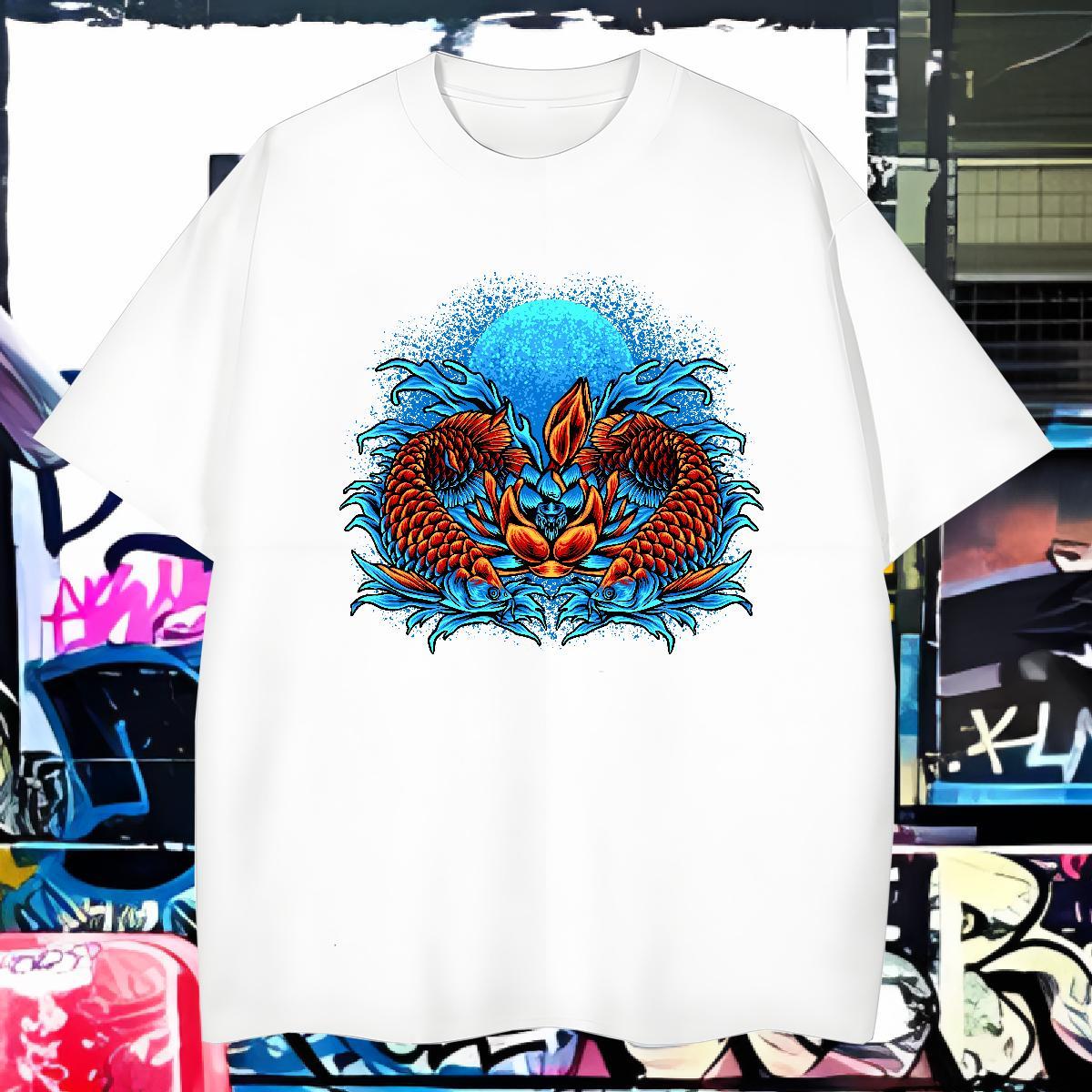 Man T Shirts 230g 100% Cotton High Street Hip Hop Breathable Soft Custom Printing Men Tees Brand Loose Clothings