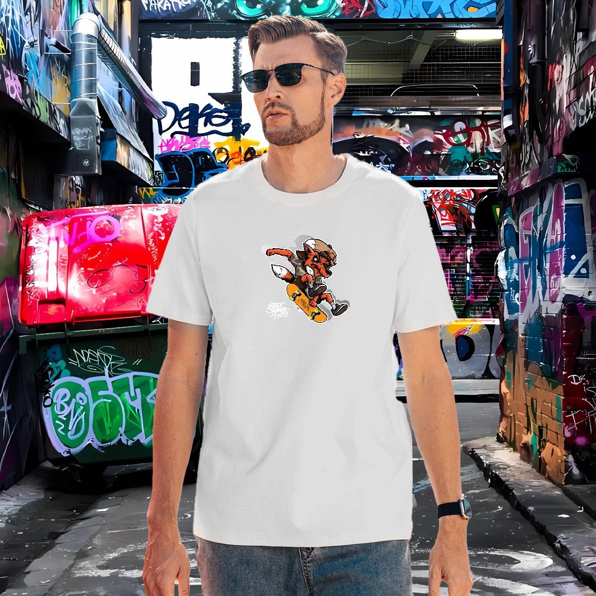 Mens T Shirts 100% Cotton 230g wolf Daily Wear Breathable Crew Neck Customized Print Mens Tshirts 2024 Summer Loose Fit Clothes