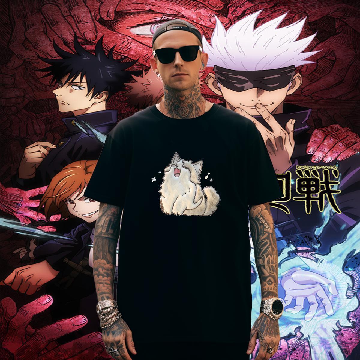 Cool Men Clothes T-Shirt 230g Cotton cat Man T Shirts Sports Casual Short Sleeve Soft DIY Printed Fashion Tops