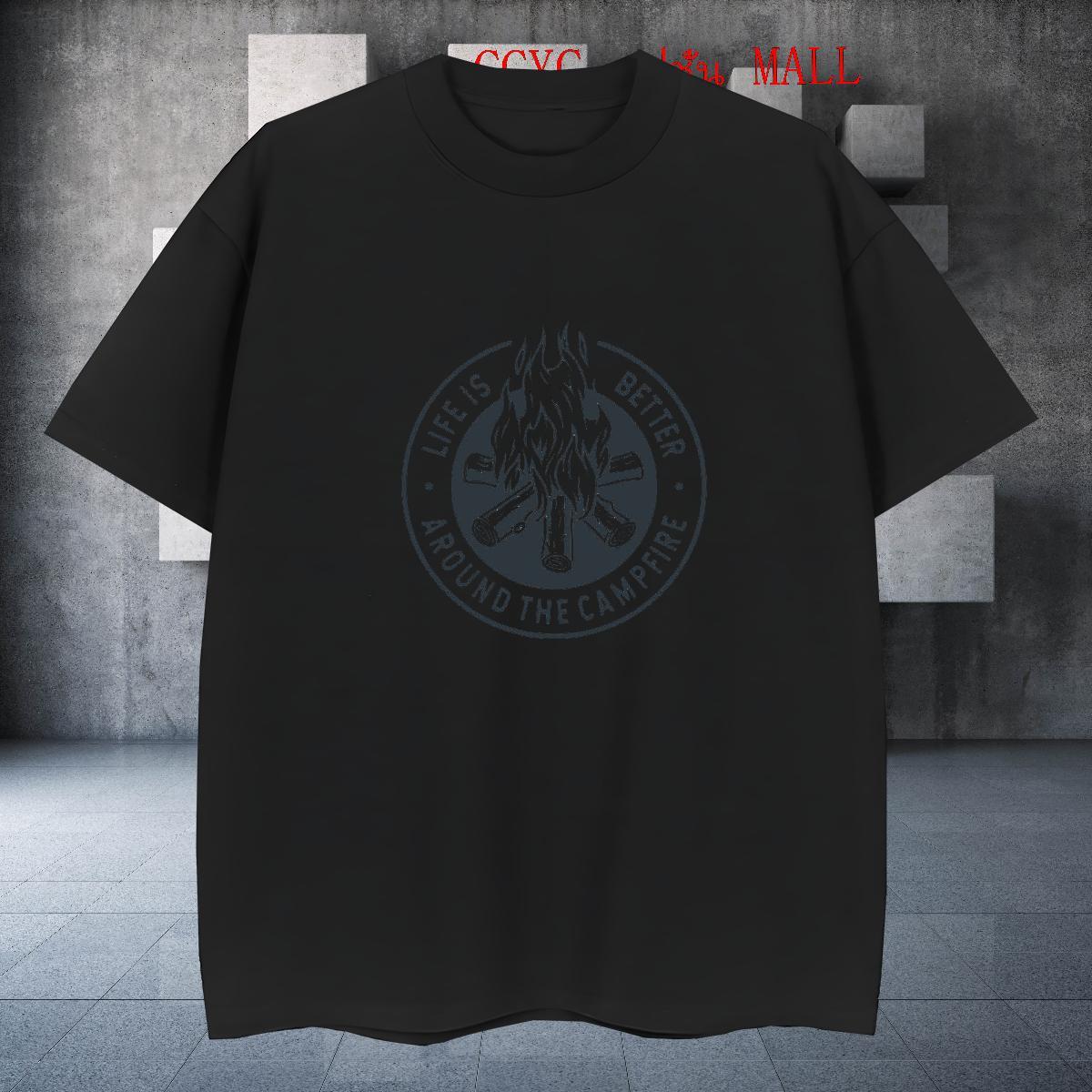 Unisex Men Tshirts 230g Cotton Beach letter Plus Size Cartoon Breathable Crew Neck Customized Men T Shirts Tops Shirt