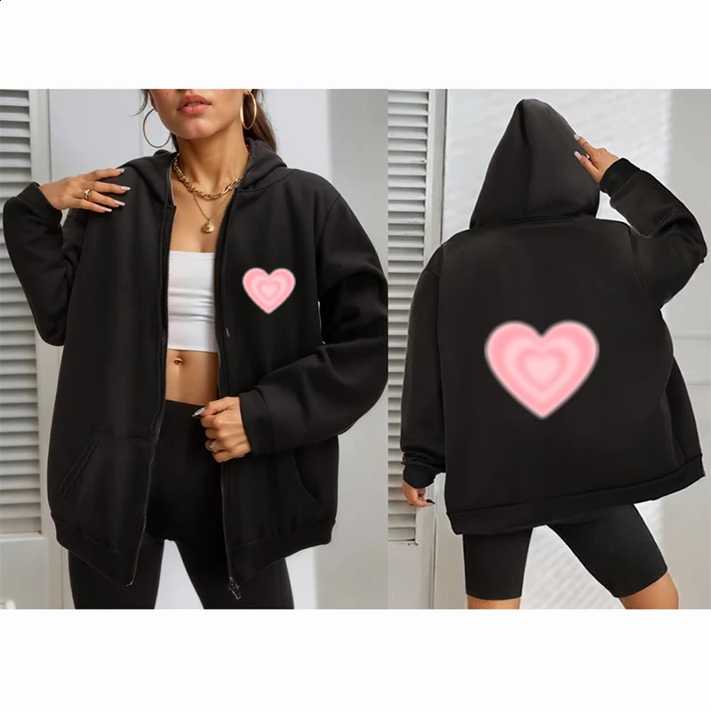 Y2k Heart Autumn Winter Sweatshirt Brain Graphic Zip up Hoodies Vintage Jacket Women Men Zipper Cardigan Hoodies Vintage 240805