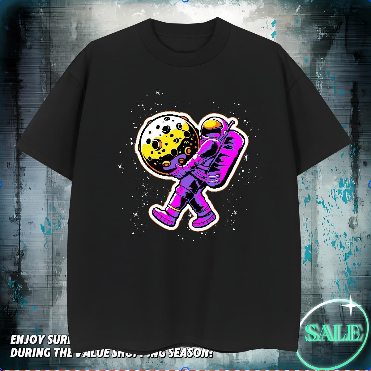 T Shirt For Man 230g 100% Cotton universe Sport Breathable Short Sleeve Oversized 4XL Tshirt for Man Woman 2024 Comfortable Wear