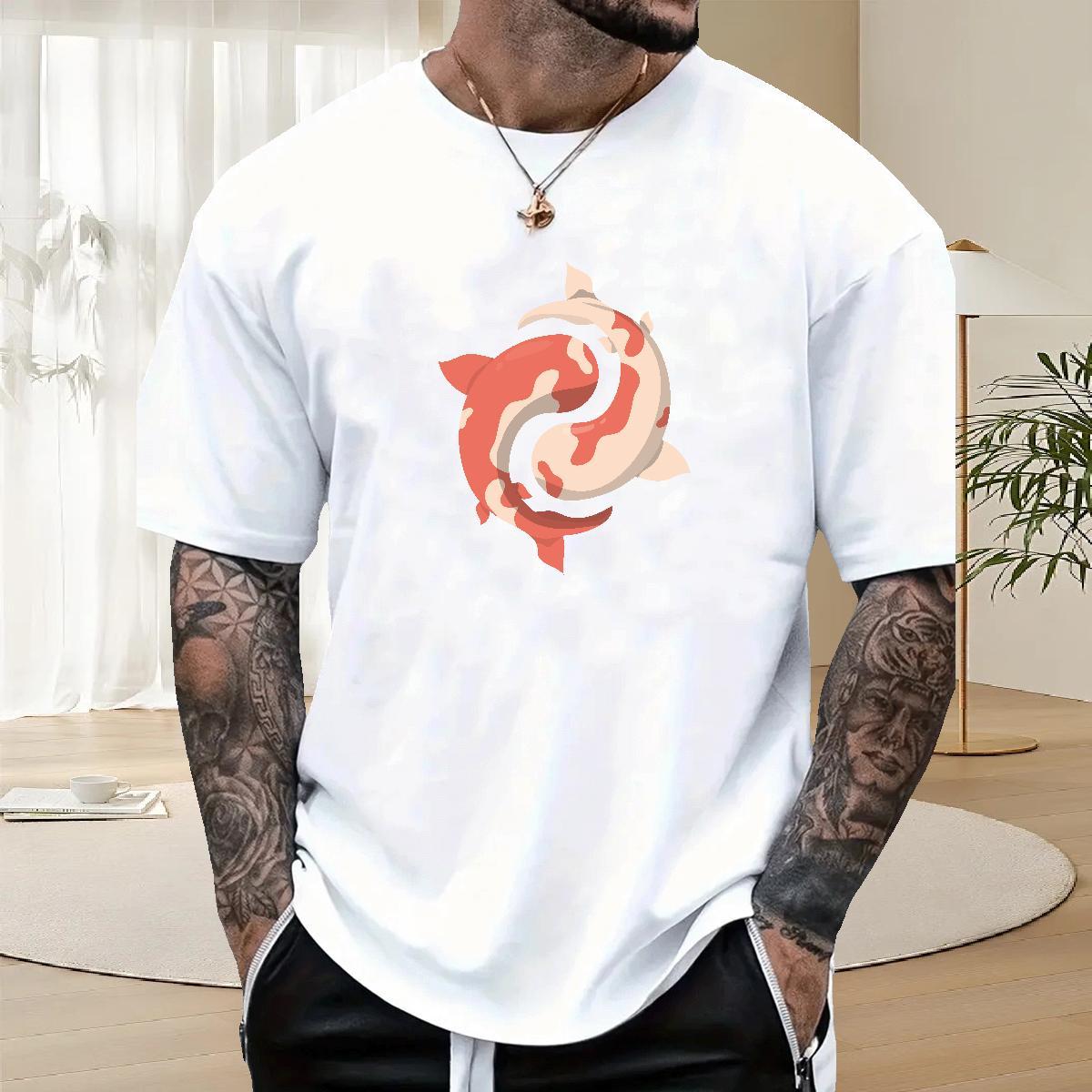 Wholesale Tshirt for Man Woman 230g 100% Cotton Sports Casual fish Black Oversized Short Sleeve Soft DIY Customized T-Shirts for Men Tshirts