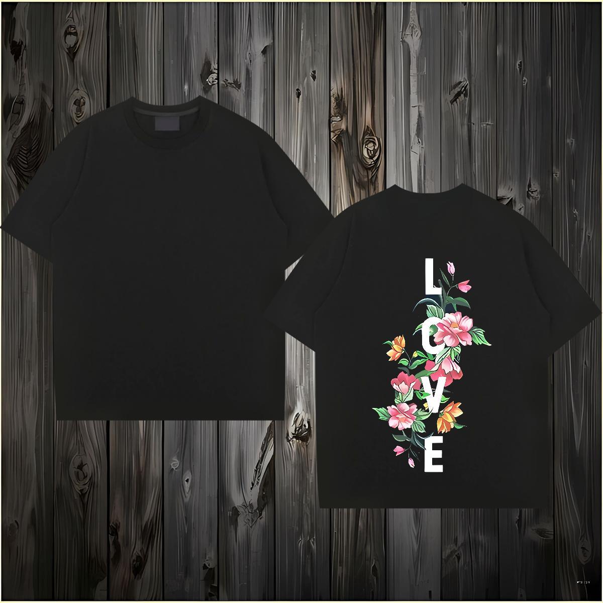 Free Shipping Mens T Shirts 230g Cotton flower Street Casual Clothings Breathable Short Sleeve Wholesale Men Clothes T-Shirt Custom Printed
