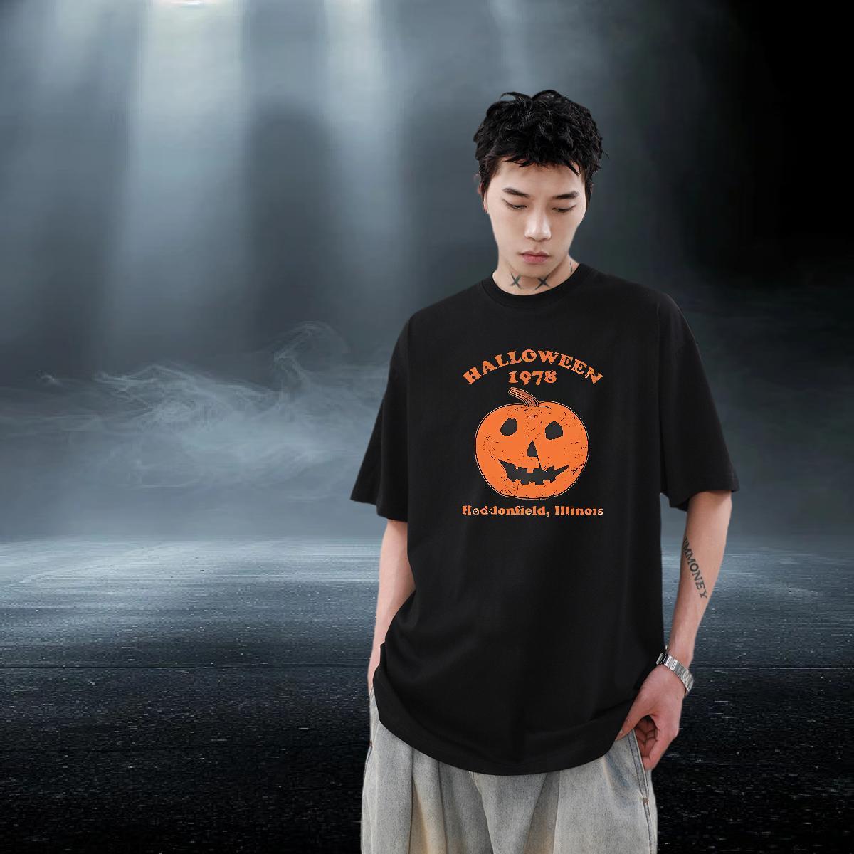 Classic Man T Shirts 230g Pure Cotton halloween Street Clothings Round Neck Short Sleeve Unisex Mens Tshirts Plus Size Custom