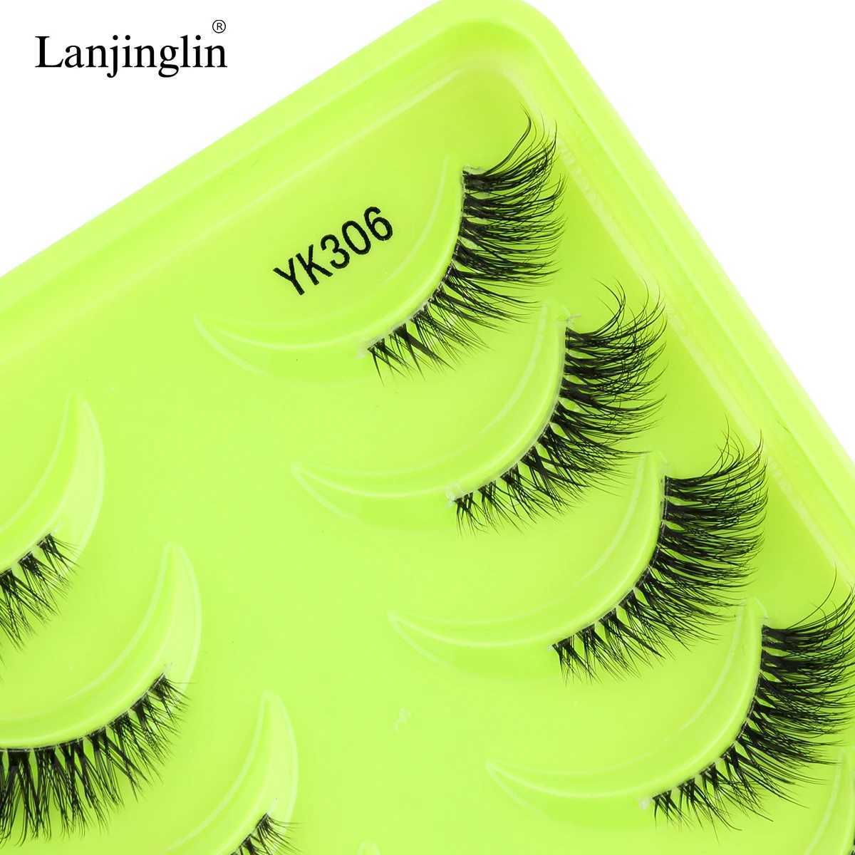 Half Eyelash 3/10 Pair 3D Mink Eyelash Natural/Dramatic Handmade Reusable False Eyelash Extension Makeup Tool Artificial Roll W240803
