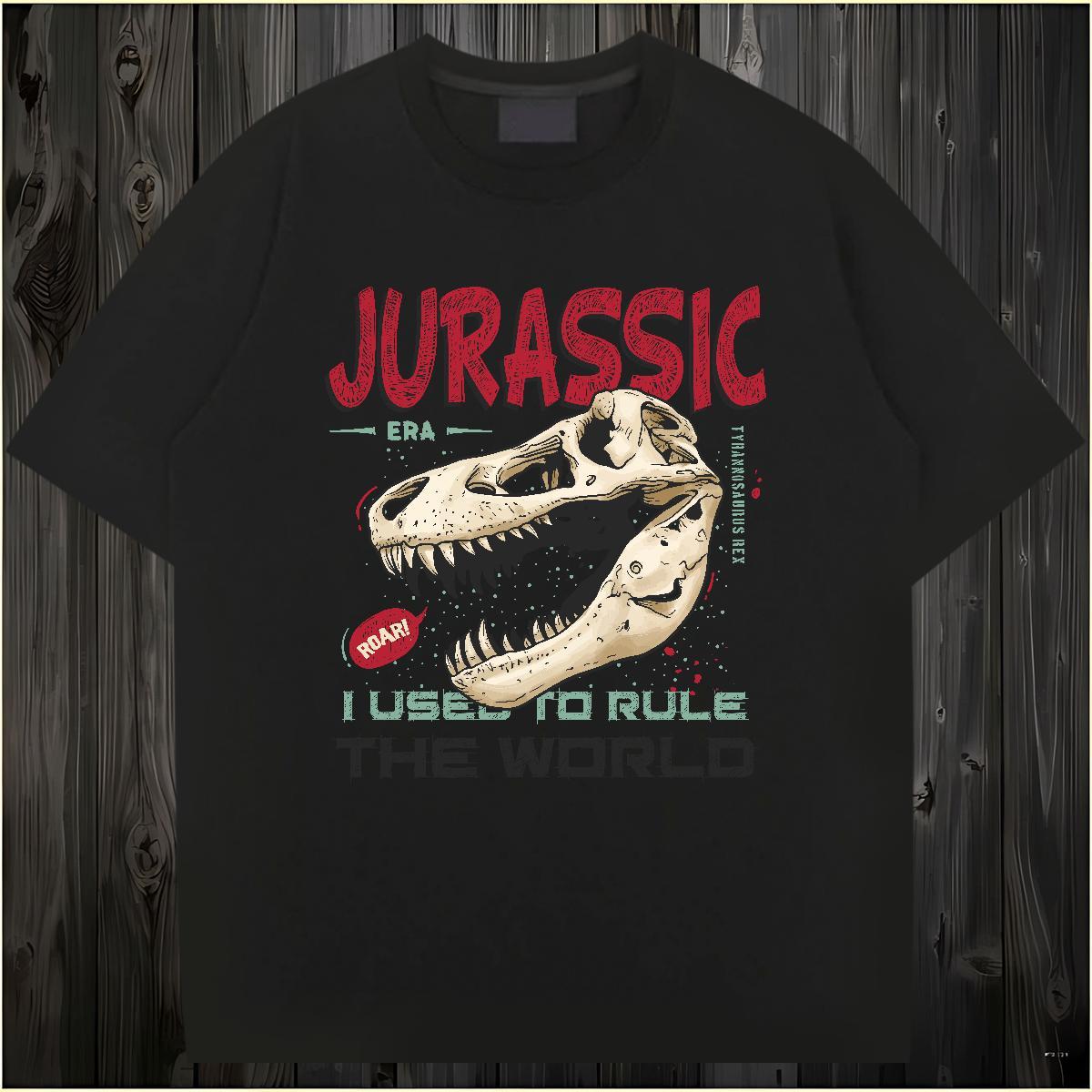 Fashion New T Shirts Men 230g 100% Cotton dinosaur Outdoor Tops Shirt Breathable Crew Neck Free Shipping Tshirt for Man Woman Custom Printed