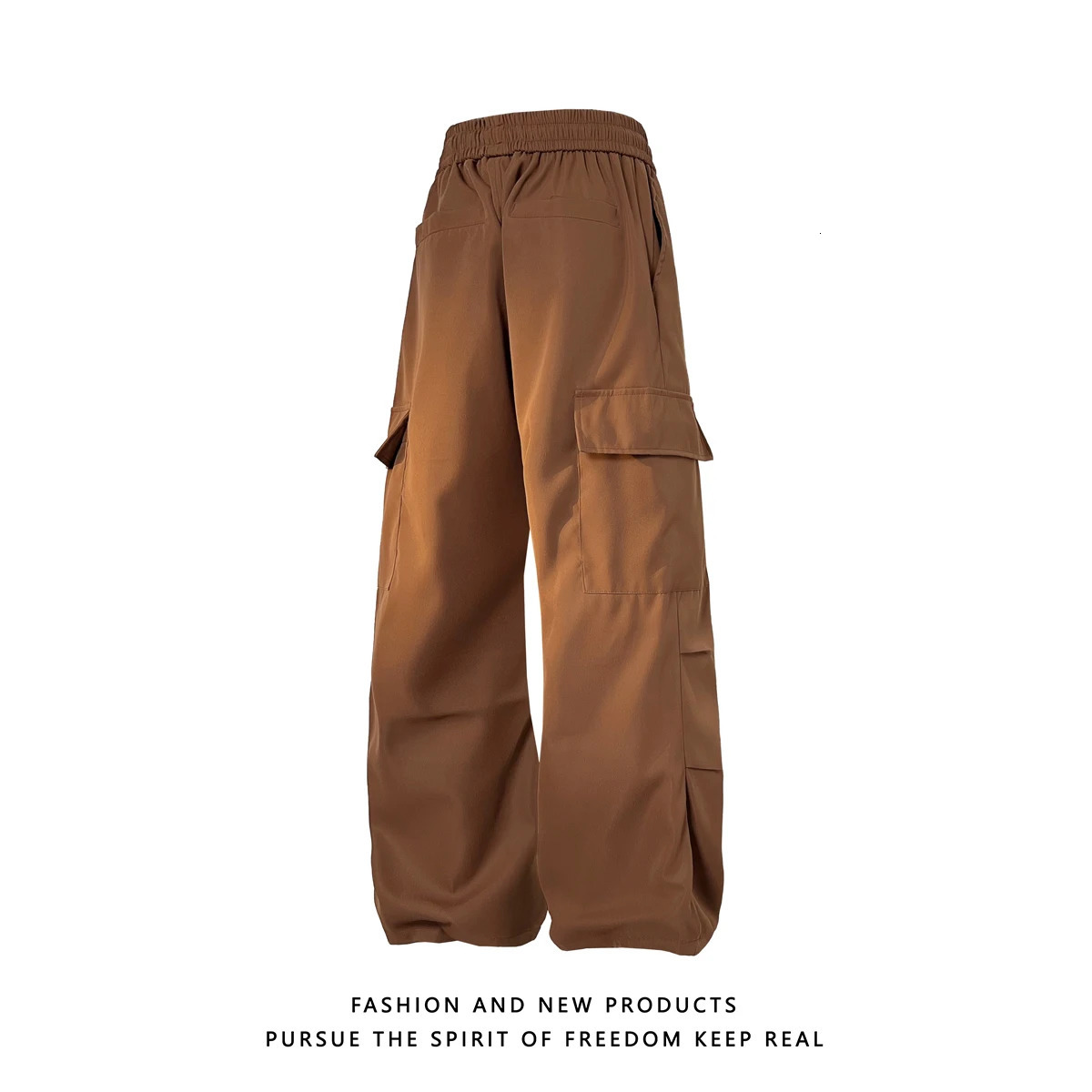 Wide Leg Drawstring Black Cargo Pants Korean Harajuku Casual Baggy Overalls Mens Streetwear Loose Oversized Trousers 240806