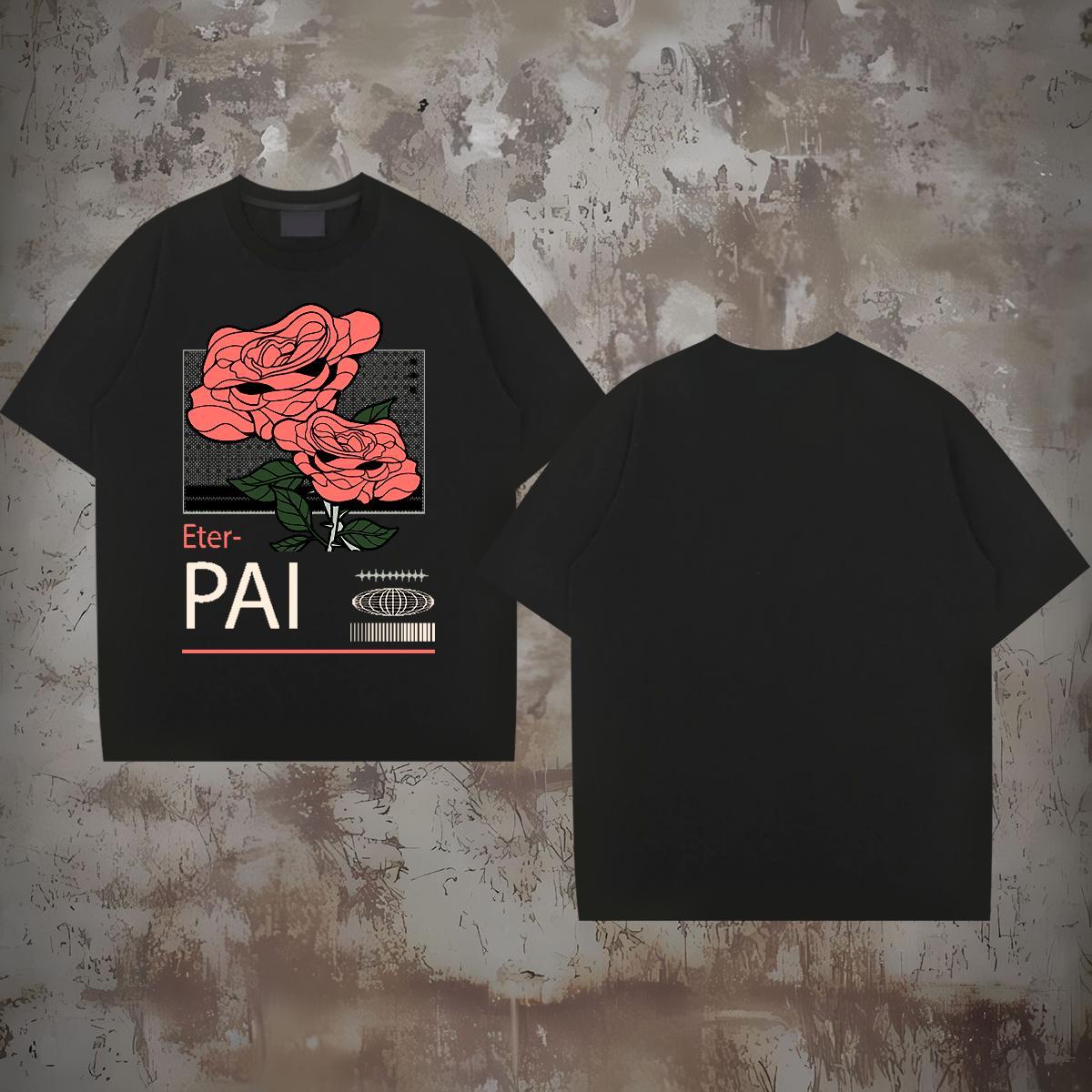 Man T Shirts 230g Cotton flower Daily Outfit Pure Cotton Custom Print Oversized Men Tops Tees Fashion Casual Cool Design Top Tees