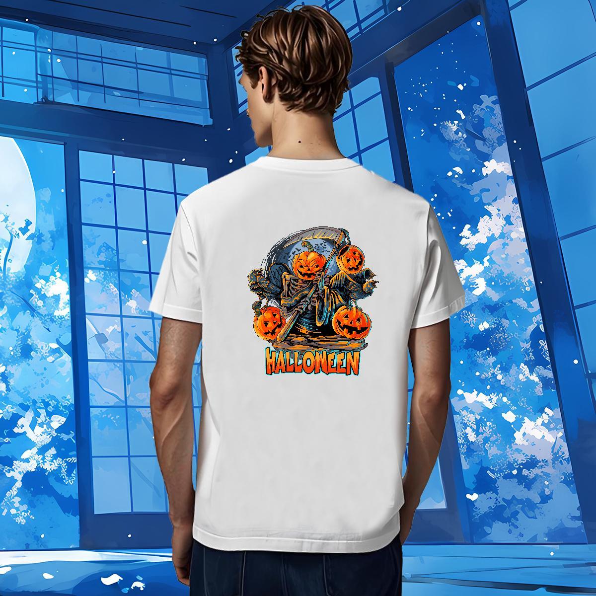 2024 DIY T Shirt For Man 230g Cotton Halloween Sport Tshirts Breathable Classic Men Tees Custom Big Size