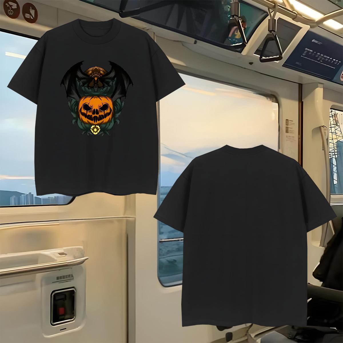 Classic T shirt 230g Pure Cotton halloween Hip Hop Street Tees Shirts Breathable Short Sleeve Loose Mens Tshirts Floral Print