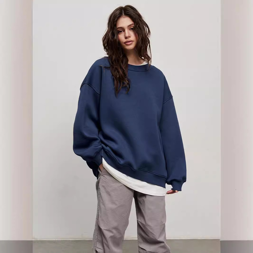 Neutral style autumn and winter new fashion trend women's versatile loose fleece hoodie