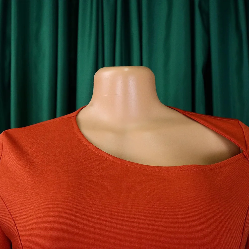 Office Dresses for Woman Skew Collar Full Sleeve Sashes Sheath Package Hips Mid Calf Professional Business Work Dress 240806