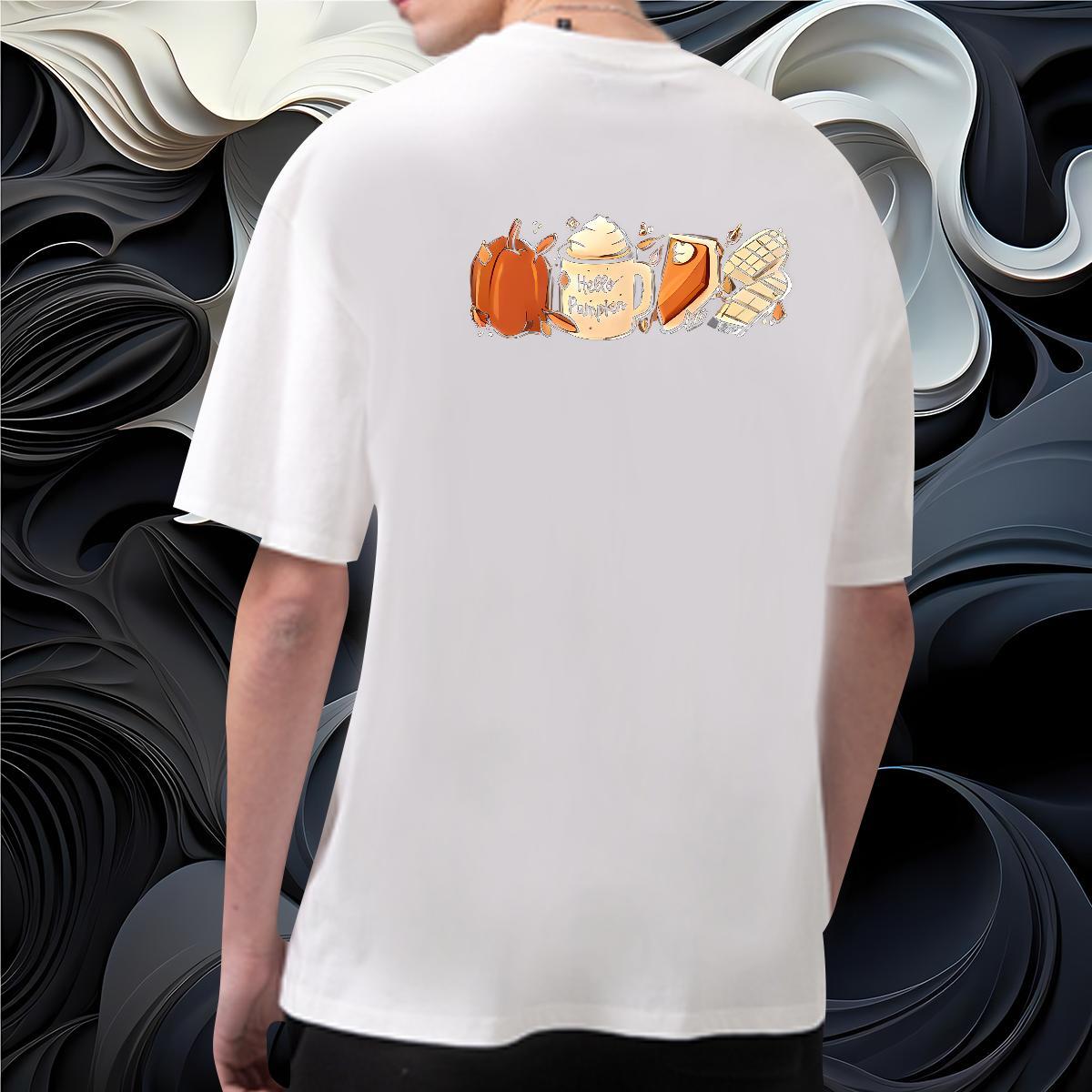 DIY Customized T-Shirts 230g Cotton food High Street Hip Hop Tees Shirts Round Neck Short Sleeve Cool Couples T Shirts Floral Print