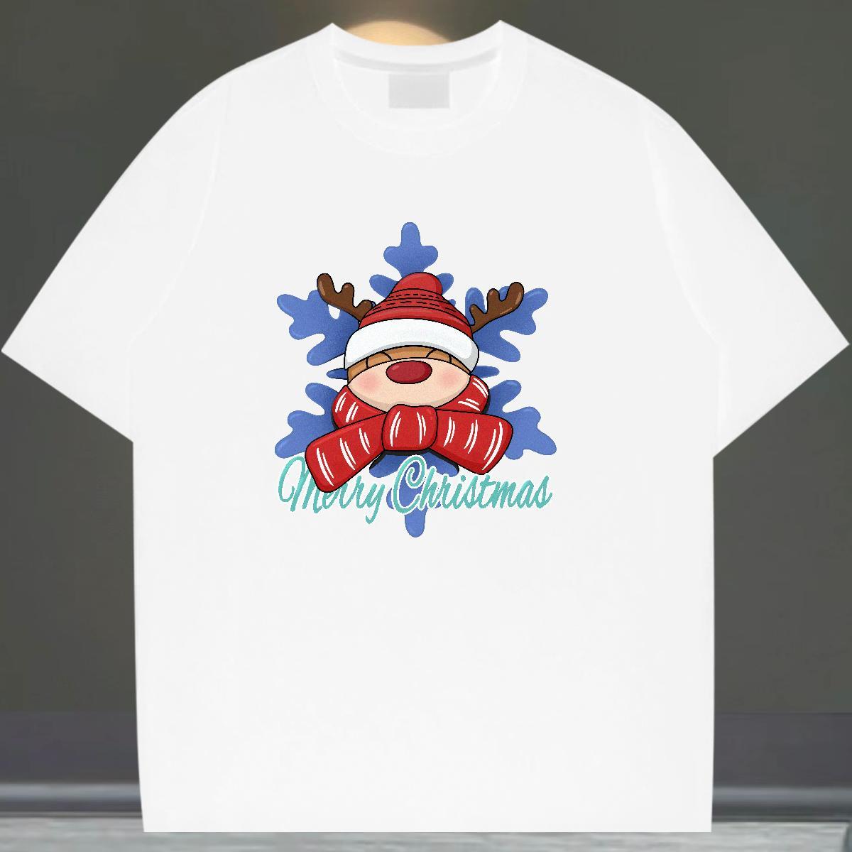 2024 Designer T shirt 230g 100% Cotton Christmas Street Clothes O Neck Short Sleeves TOP Quality Men Tshirts Custom Cartoon