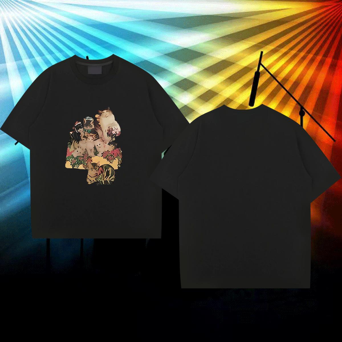 Designer Fashion T-Shirts 100% Cotton 230g cute Street Tees Shirts Breathable Crew Neck Popular Men Tops Tees Anime