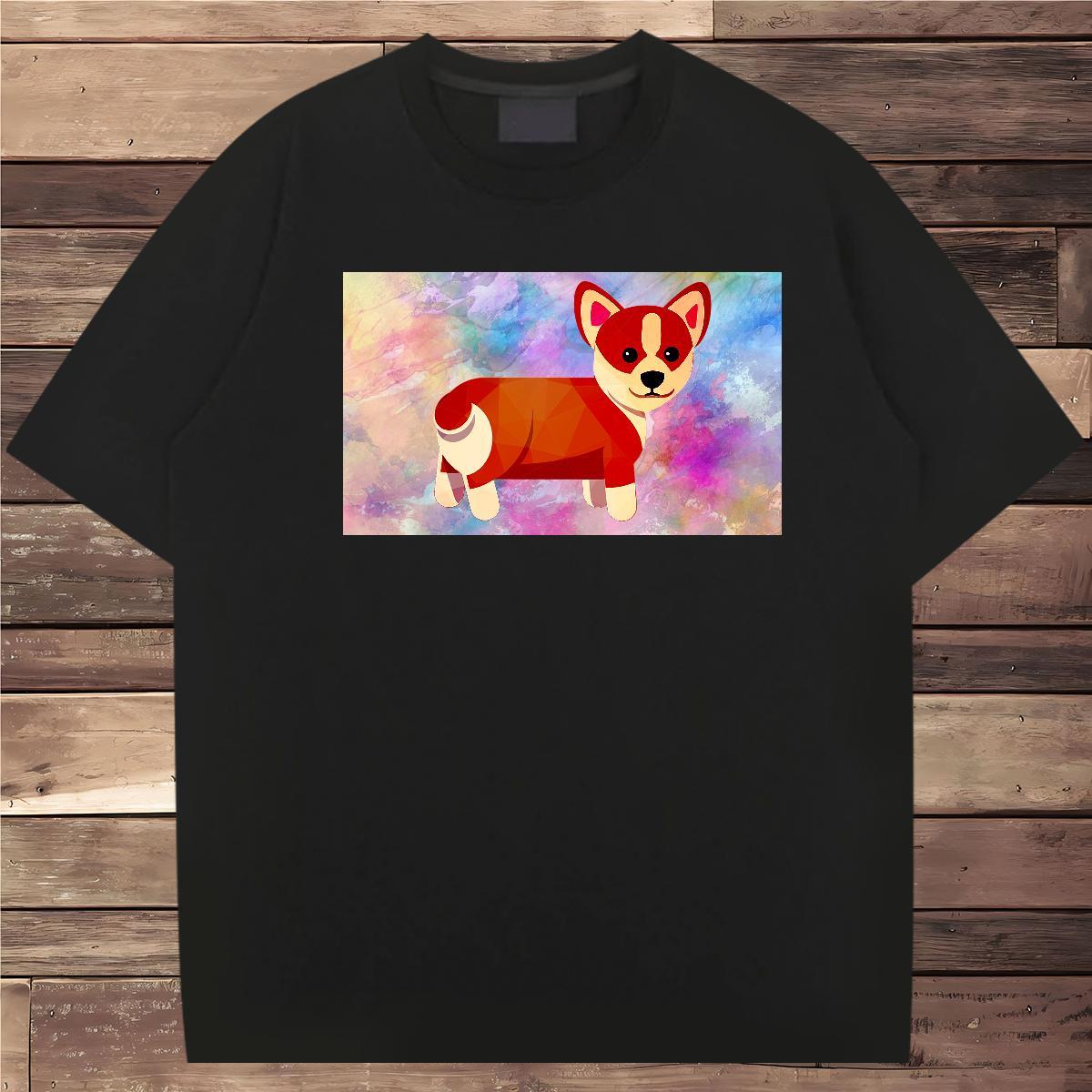 Designer T-Shirts for Men 230g 100% Cotton Dog Hip Hop Street Wear Crew Neck Breathable Loose Fit Tshirts Custom Printing