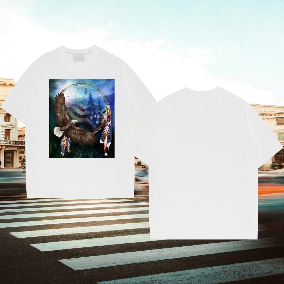 Custom T Shirt For Man 100% Cotton 230g cool Daily Wear Tops Breathable Crew Neck Loose Fit Men Tees Plus Size Cartoon