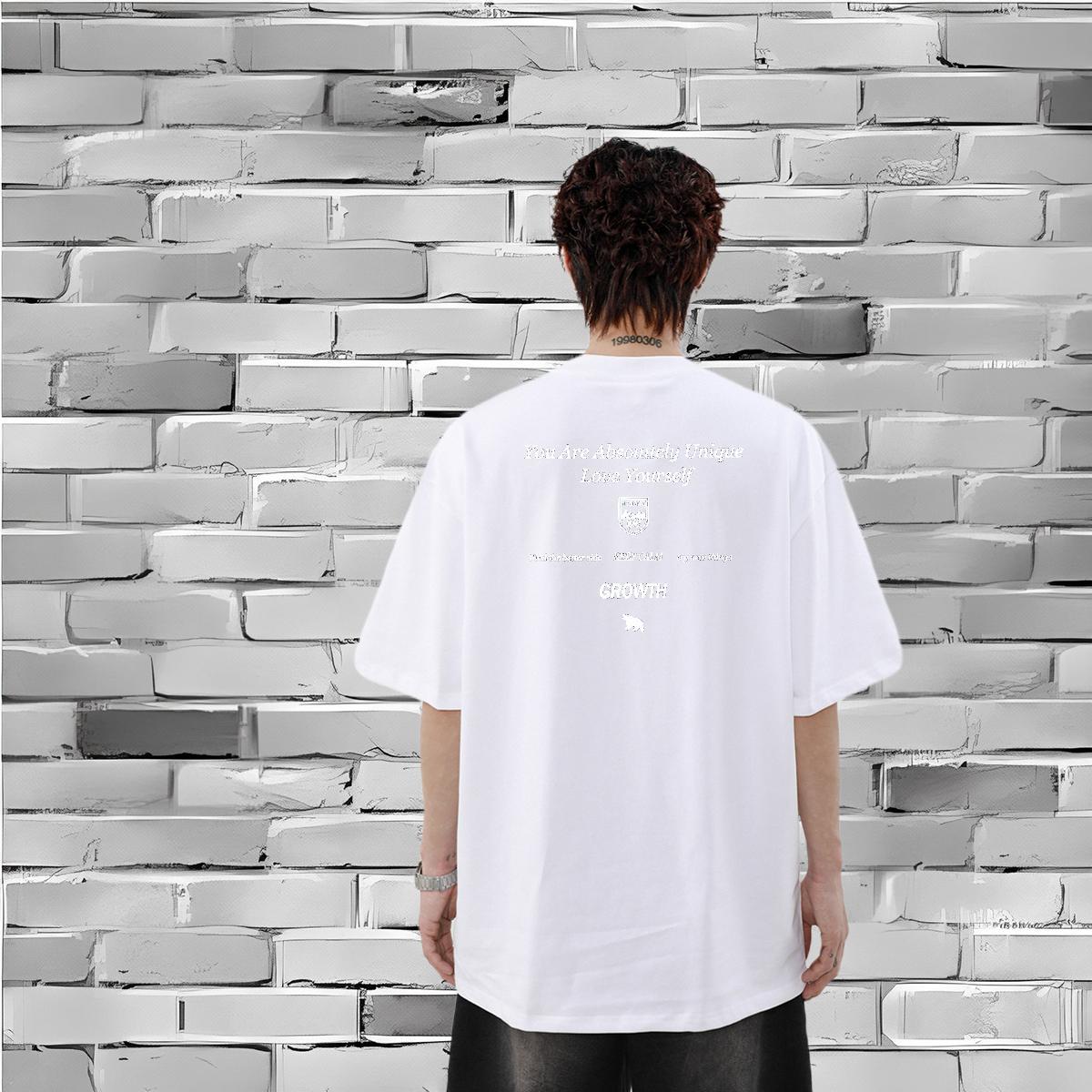 Fashion Mens T Shirts letter Polos 230g 100% Cotton Summer Casual Wholesale Custom Printed Pure Cotton Men Tees
