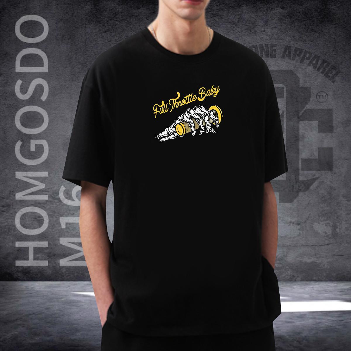 DIY Customized T-Shirts for Men 230g Pure Cotton hand High Street Hip Hop Top Tees Breathable Comfortable Men Tshirts Black Oversized