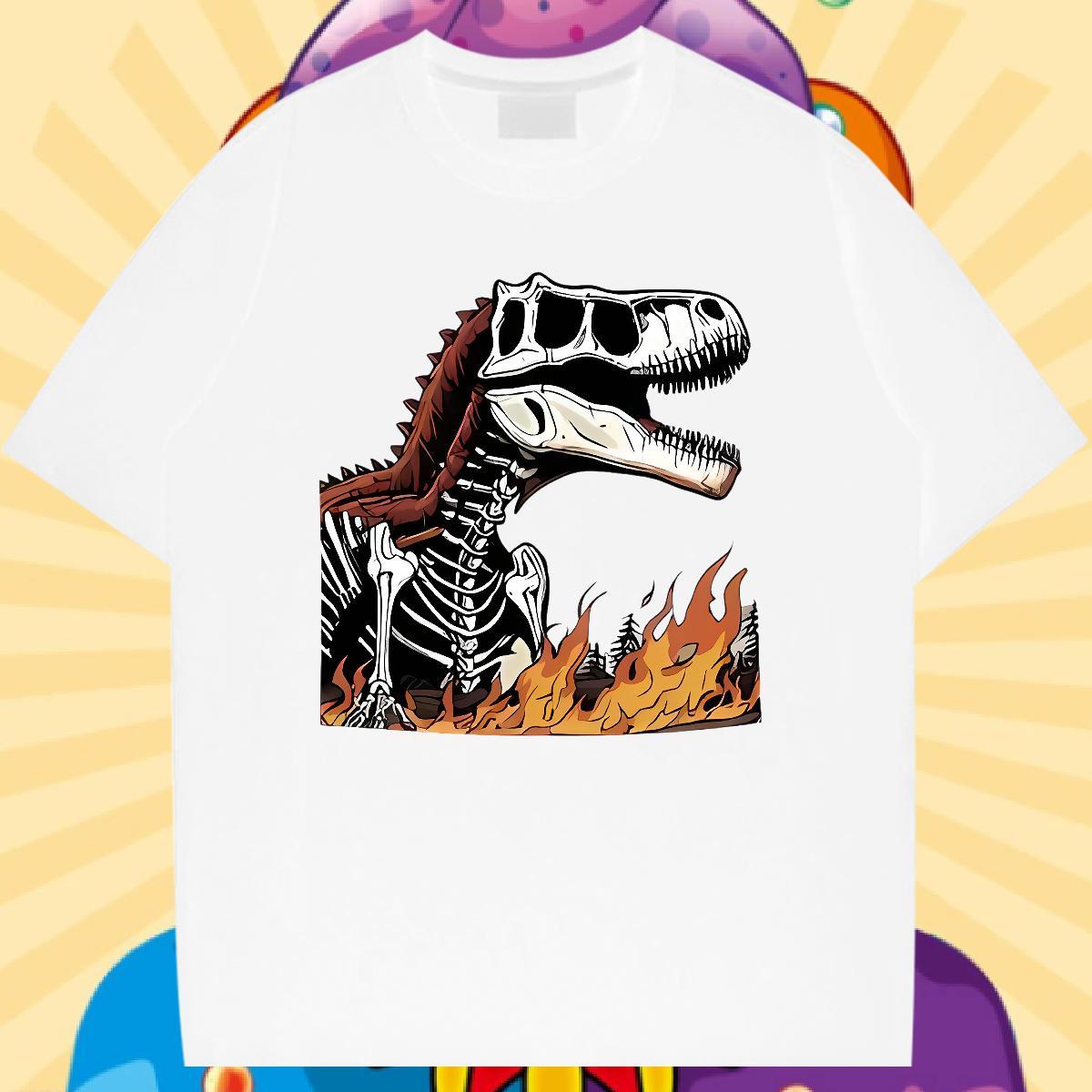 2024 New T-Shirts 230g Cotton halloween Casual Daily Wear Clothings Breathable Unisex Men Tshirts Black White