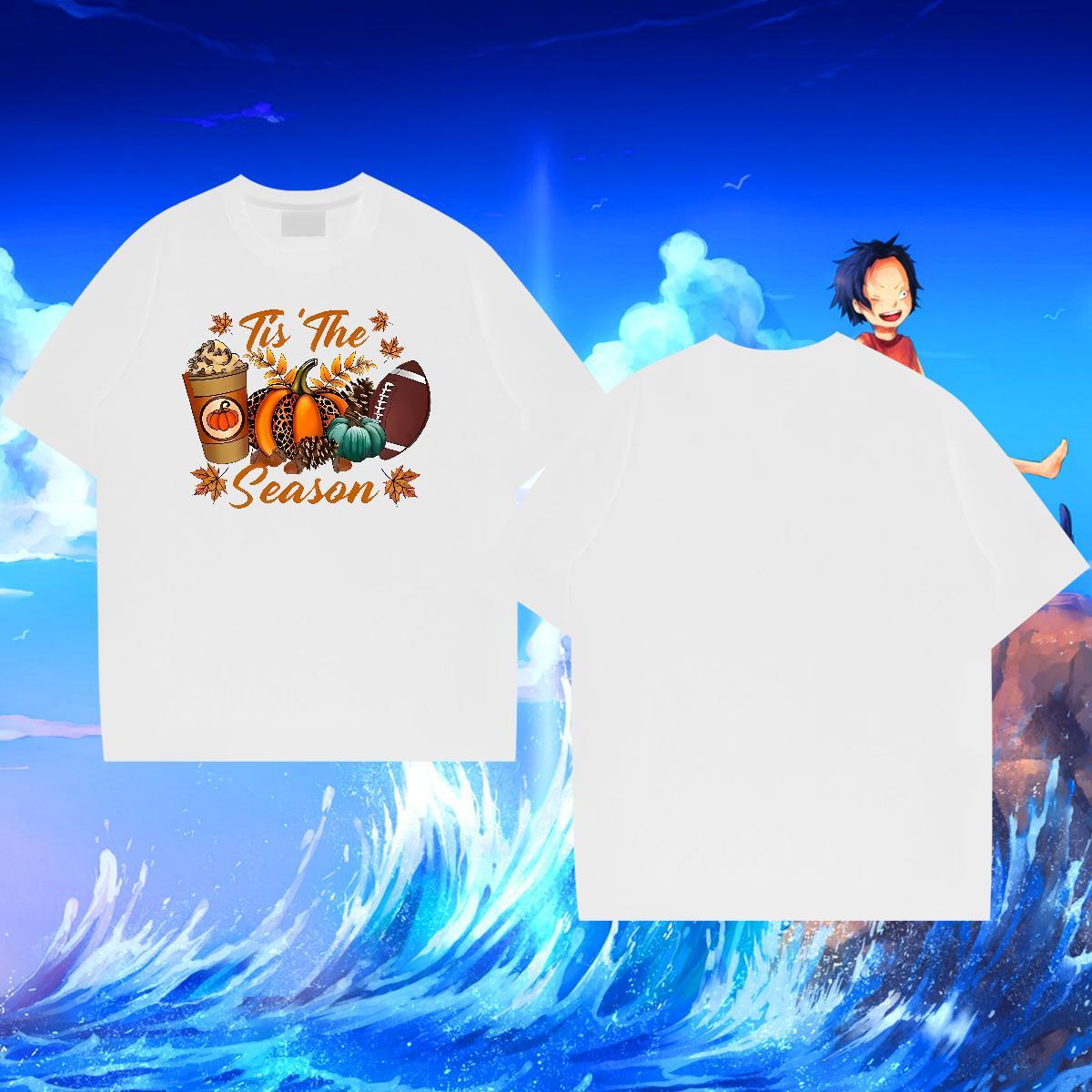 Fashion T Shirt For Man 230g 100% Cotton pumpkin Anime Printing Street Clothes Breathable TOP Quality Tshirts Plus Size Cartoon