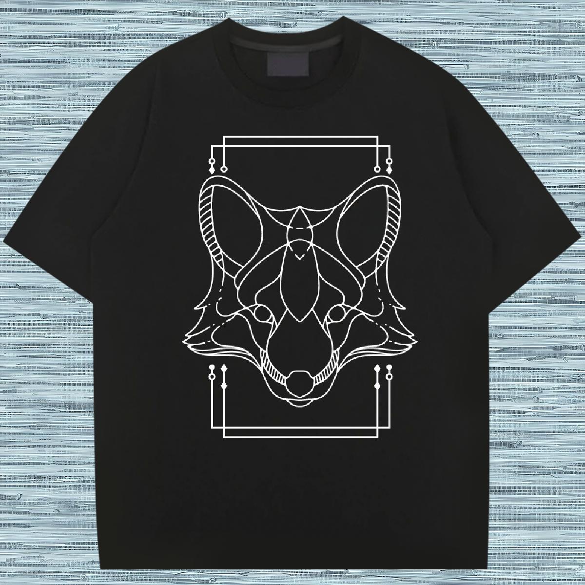 T-Shirts 230g Pure Cotton wolf Casual Beach Breathable Short Sleeve Custom Anime Tshirts 2024 Summer Classic Top Tees