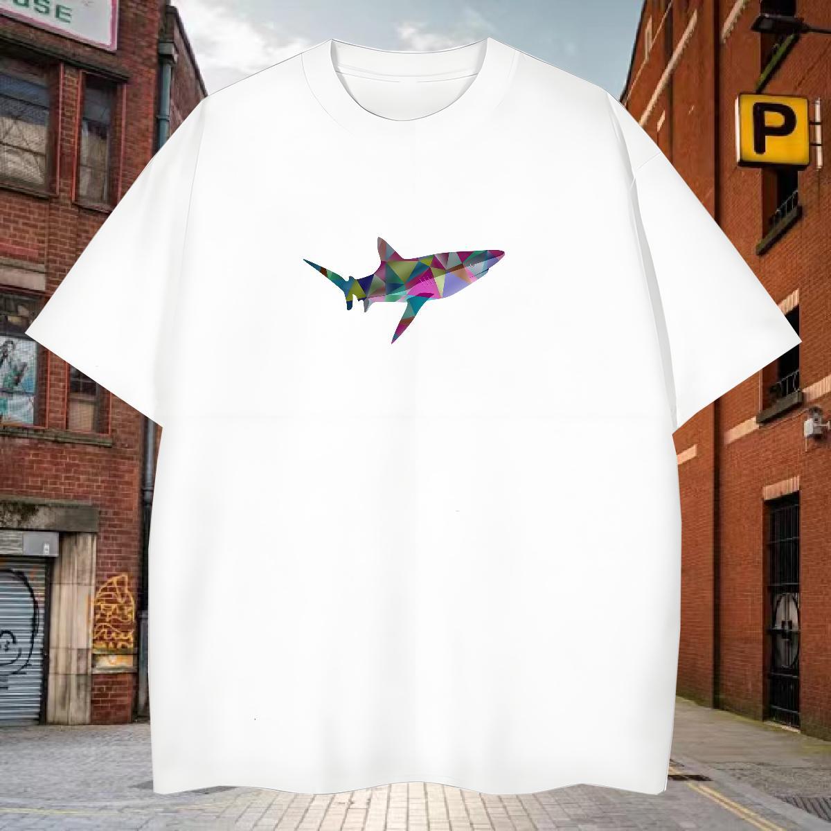 T-Shirts 230g Pure Cotton fish Hip Hop Breathable Soft White Plus Size Men Clothes T-Shirt Fashion Designer Cool Design Tops