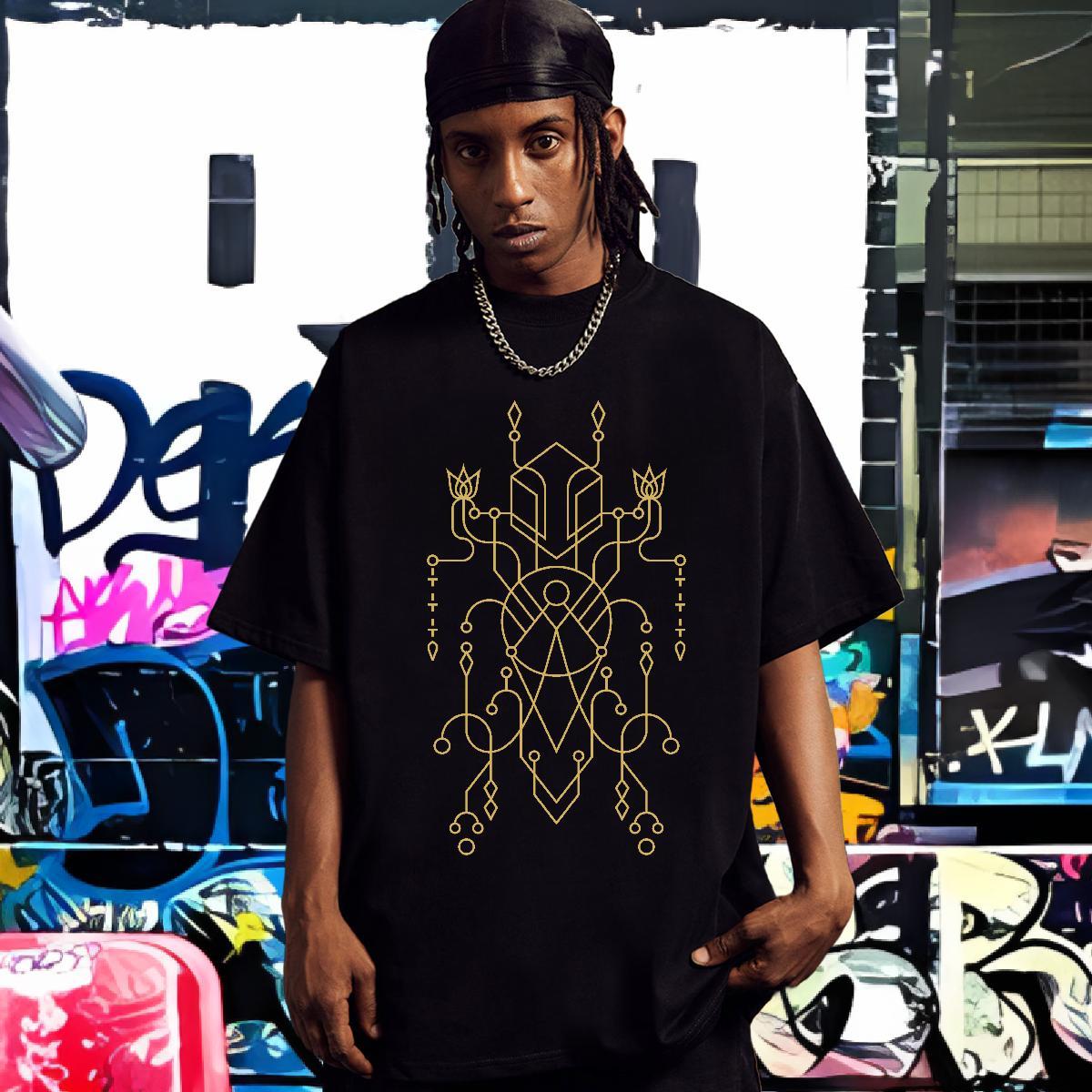 T Shirt For Man 230g Cotton handpainted Street Casual Breathable Short Sleeve Oversized Mens Tshirts Classic Popular Tops Tees