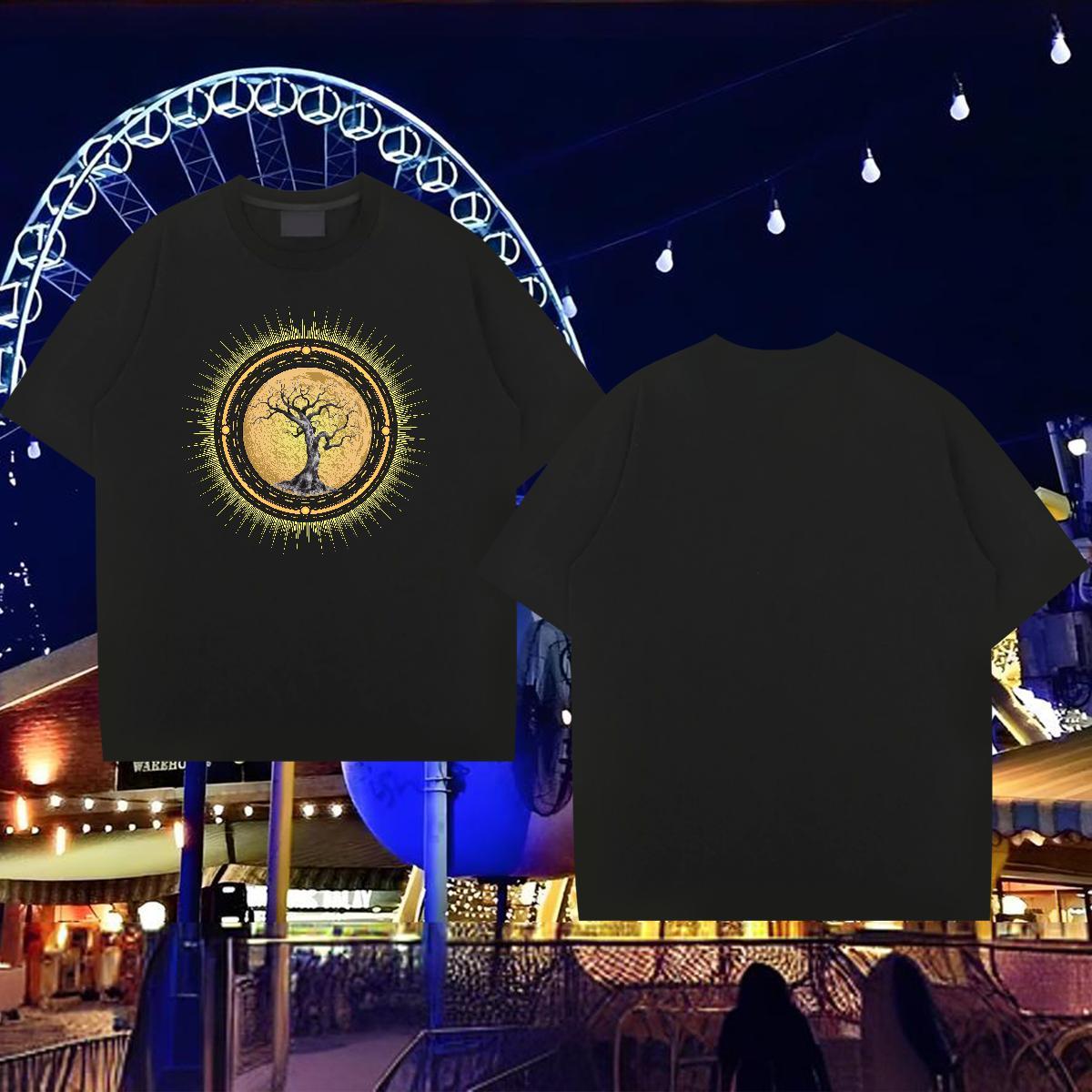 DIY Customized T-Shirts 100% Cotton 230g tree Casual Top Tees Crew Neck Cool Design Tshirt for Man Woman Floral Print