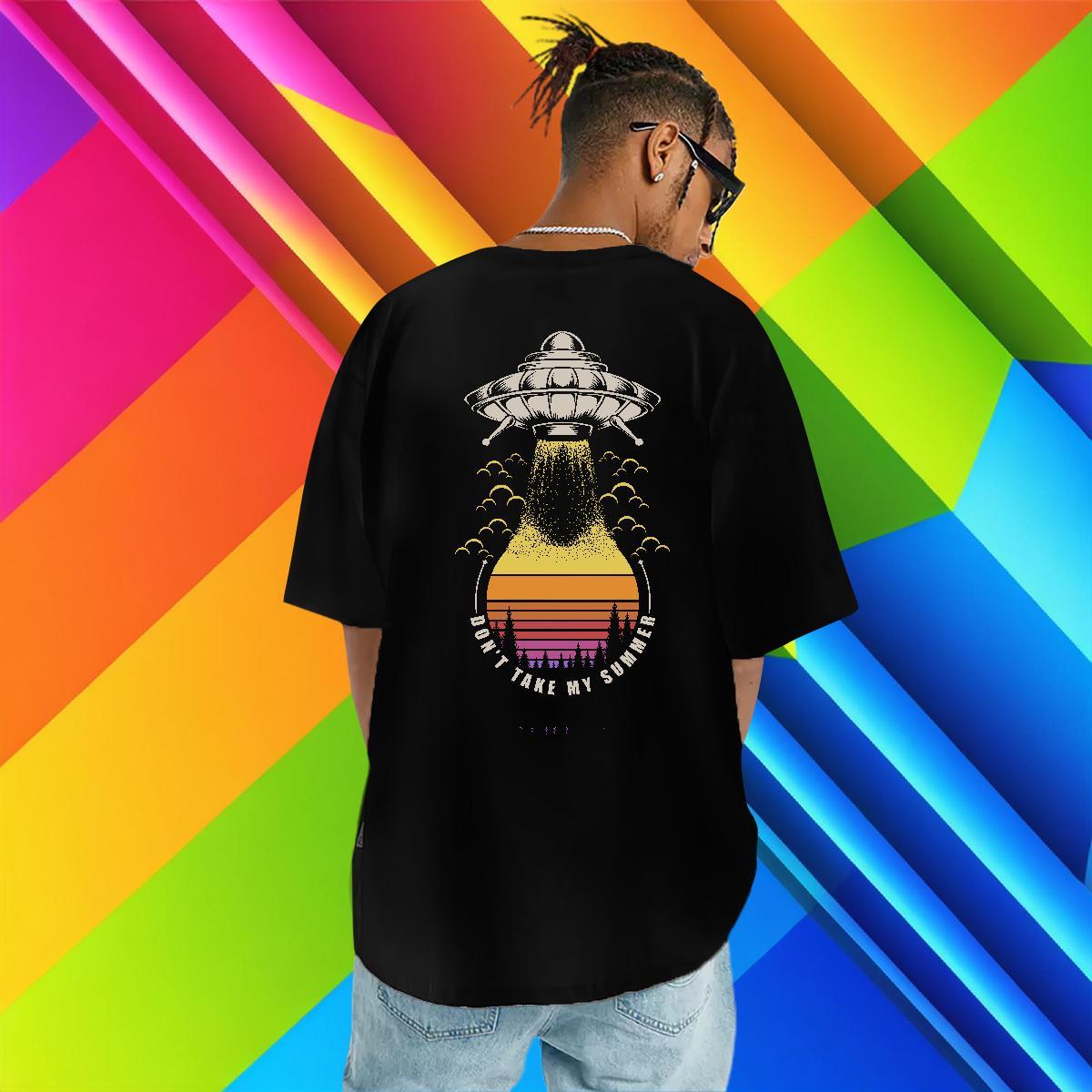 Free Shipping T shirt UFO Clothes 230g 100% Cotton Street Casual High Quality Anime Print Breathable Soft Men Clothes T-Shirt