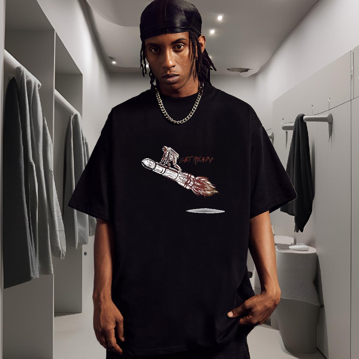 Man T Shirts 230g Cotton universe Street wear Hip Hop Breathable Crew Neck Custom Print Oversized Couples T Shirts Wholesale Brand Top Tees