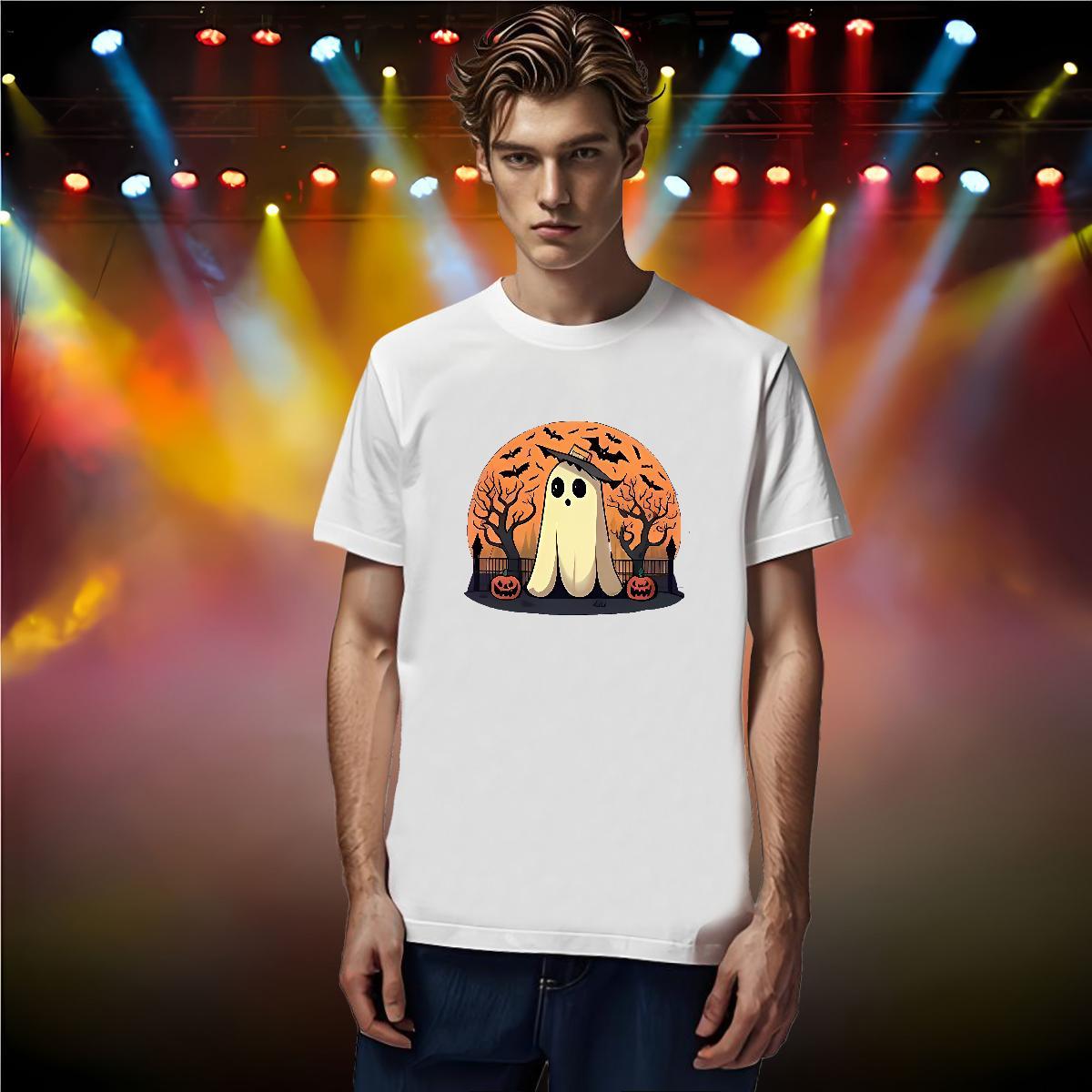 T-Shirts for Men 230g 100% Cotton halloween Casual Beach Short Sleeve Soft Plus Size Cartoon Tshirt for Man Woman DIY Unisex Tops