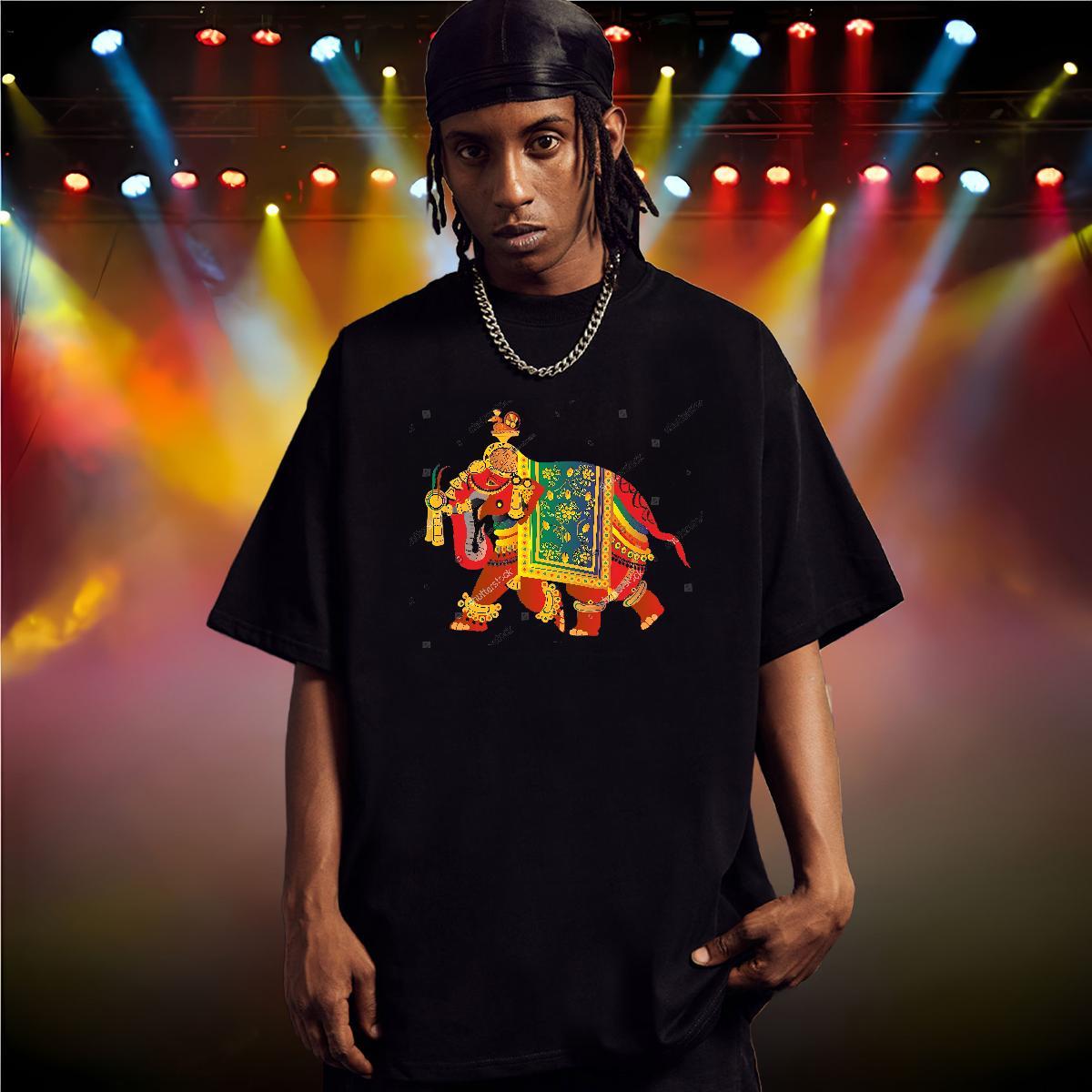 T Shirts Men 230g Pure Cotton elephant Outdoor Breathable DIY Printed Men Tees Fashion New Classic Clothes