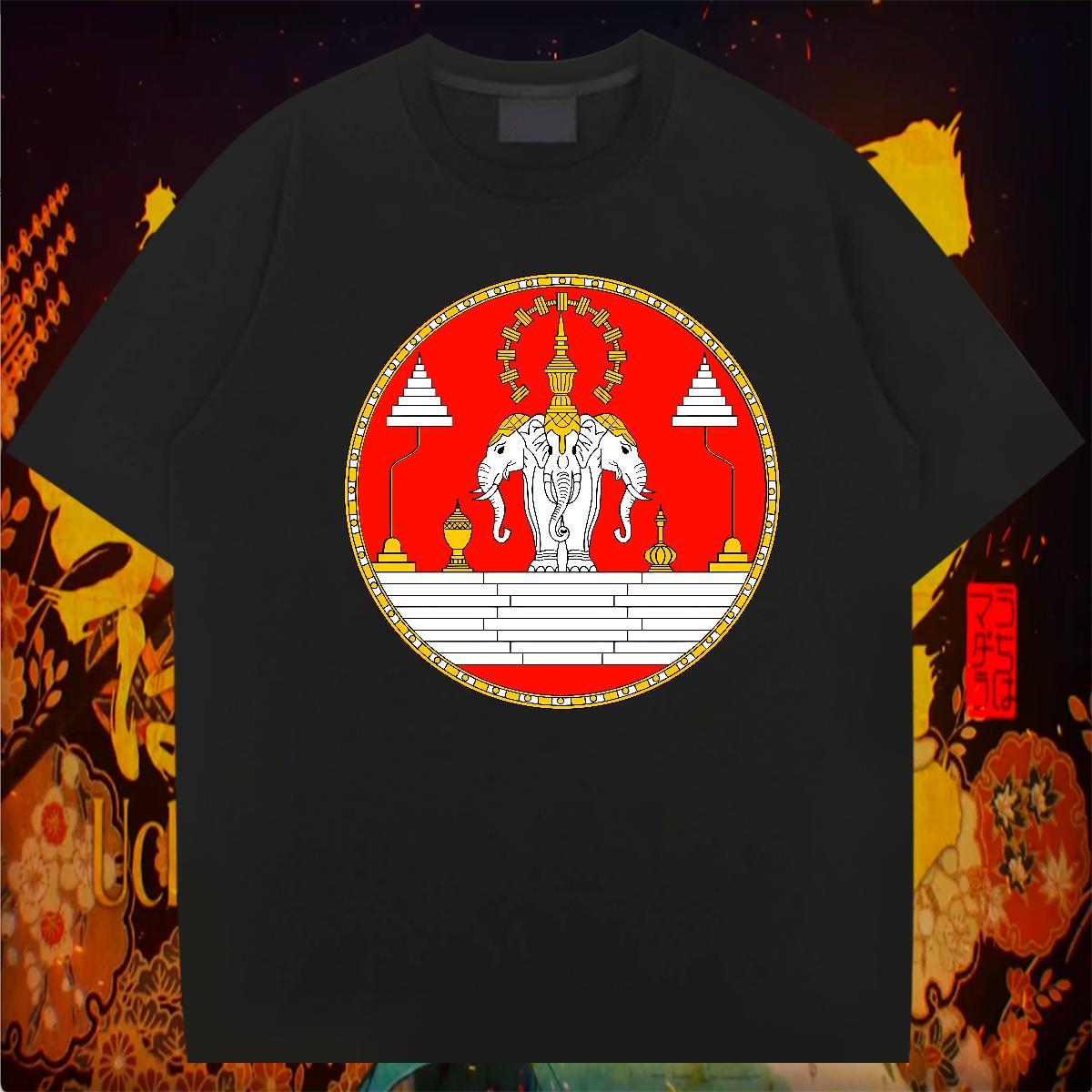 T-Shirts 230g Cotton elephant Daily Wear Breathable Short Sleeve Cartoon Printing L-4XL Men Tees 2024 New TOP Quality Tops Shirt