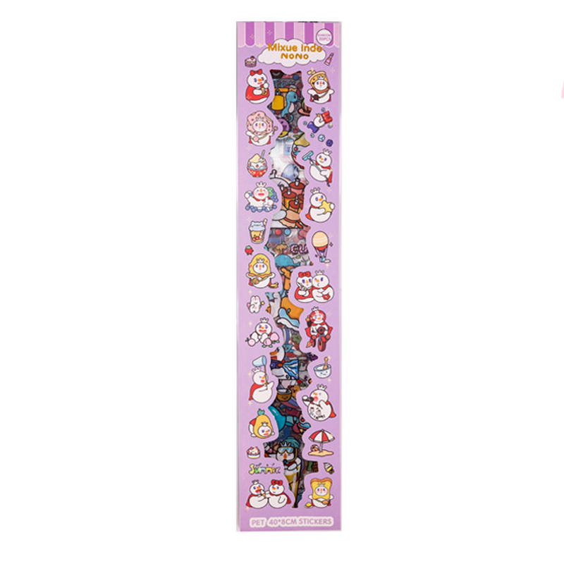 Long strip Guka stickers wholesale DIY tent material stickers PET cute cartoon mobile phone cup stickers Randomly send styles
