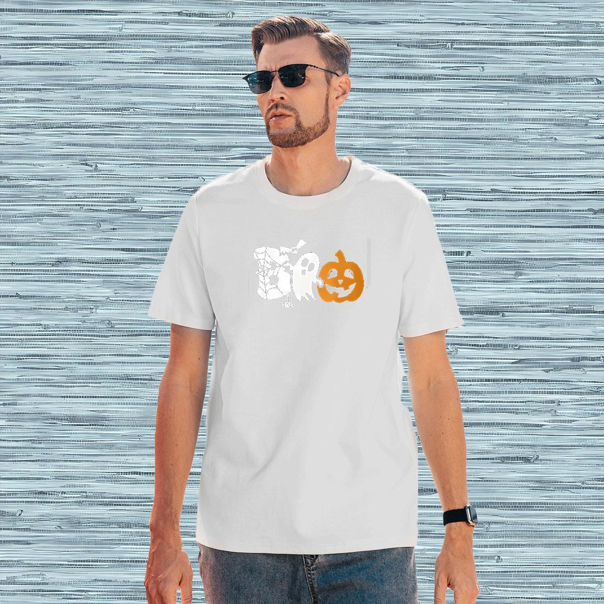 Popular Tshirt for Man Woman 230g Cotton pumpkin T Shirt For Man Daily Outfit Short Sleeve Soft Anime Print 2024 Summer Tees Shirts