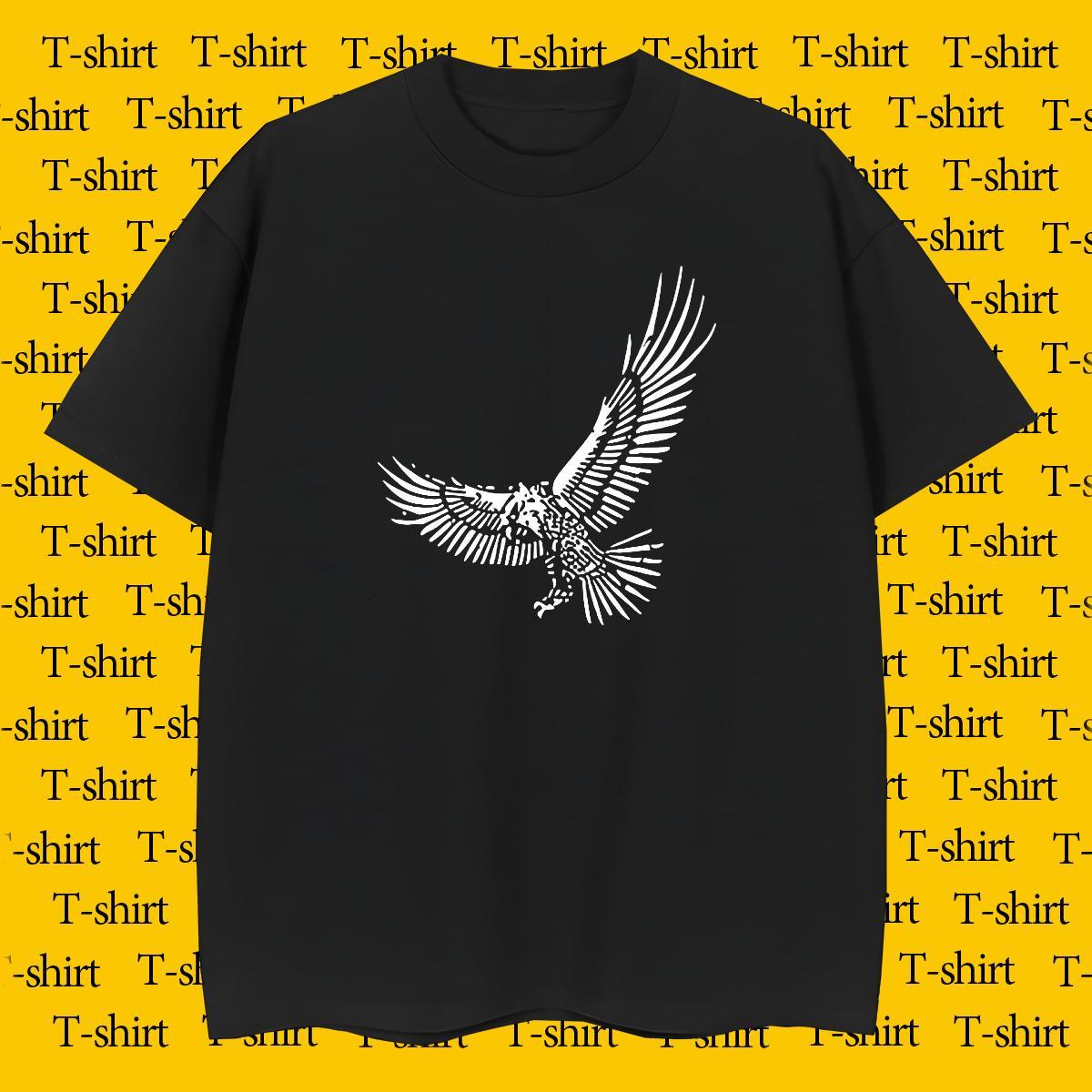Classic Man T Shirts 230g Cotton eagle Street Polos Crew Neck Cool Design Men Tops Tees Customized